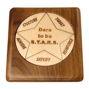 Wood Jigsaw Puzzle - 6 piece round with star design 16