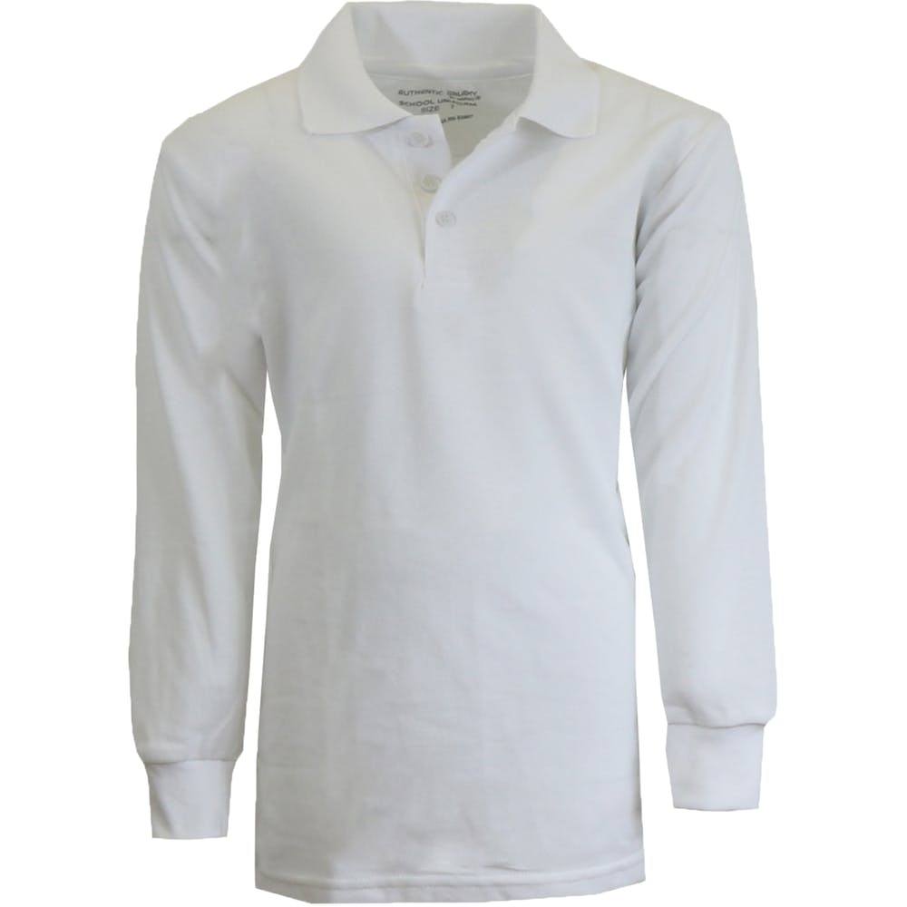 Boys' Uniform Polo Shirts - Sizes 20 White Long Sleeve 2