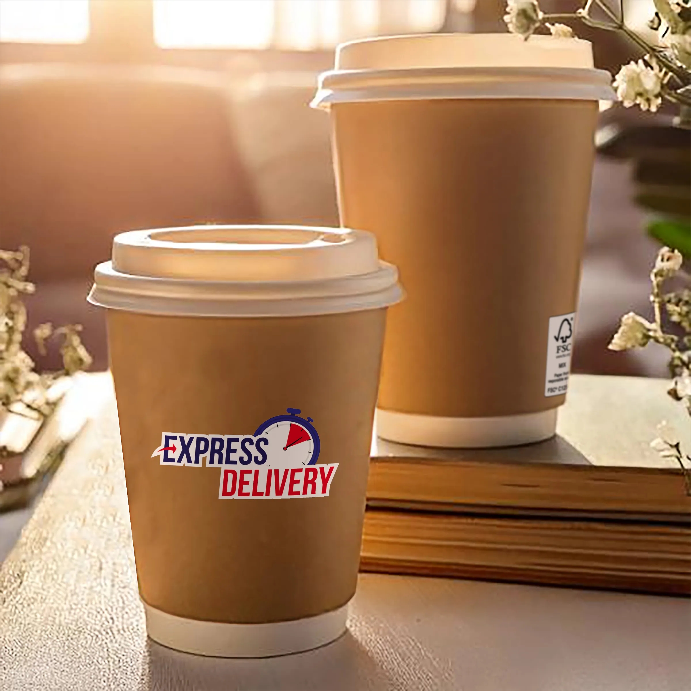 12 oz Full Color Dusky Paper Cup With Lid 4