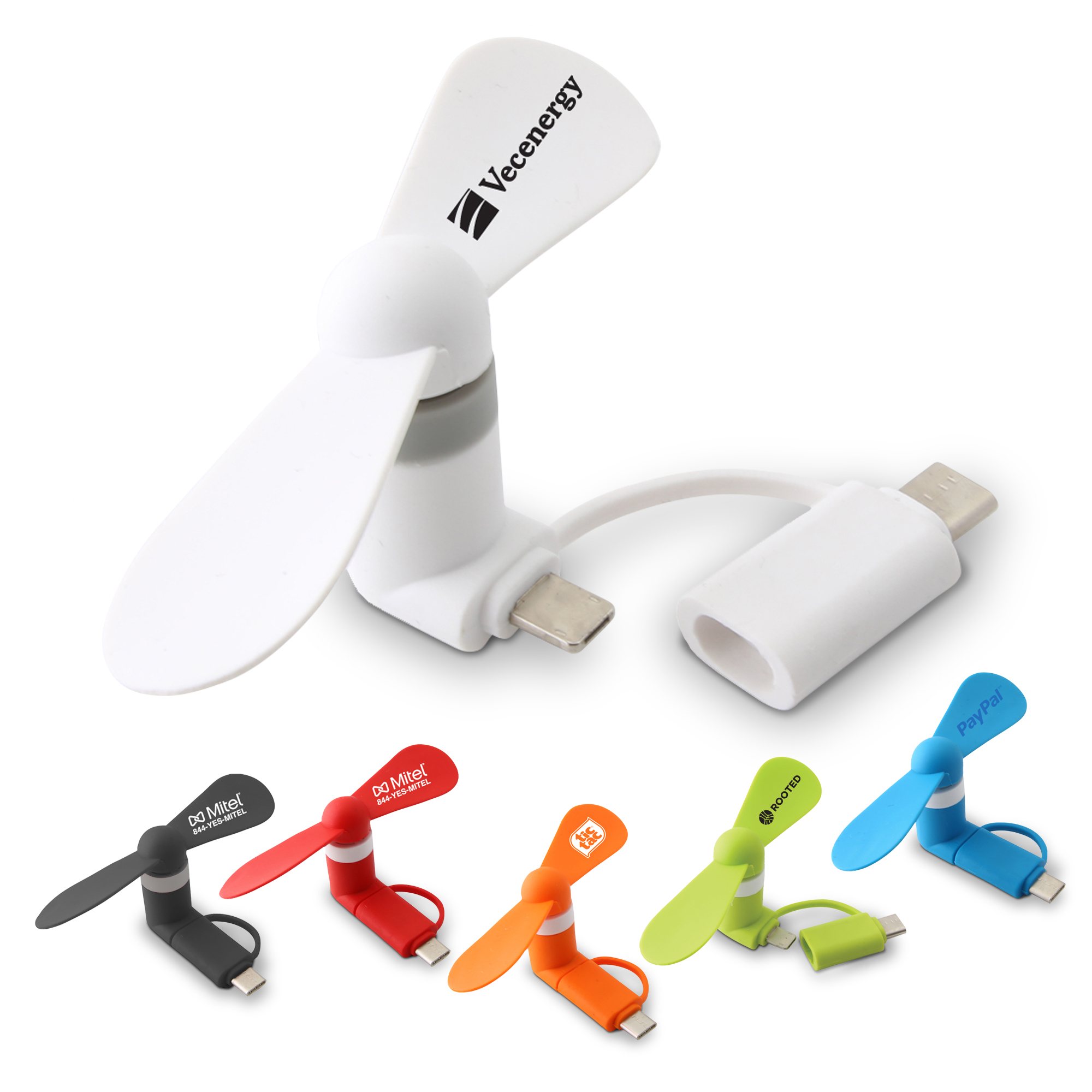 Cell Phone Fan for iPhone, USB-C & Micro-USB phones