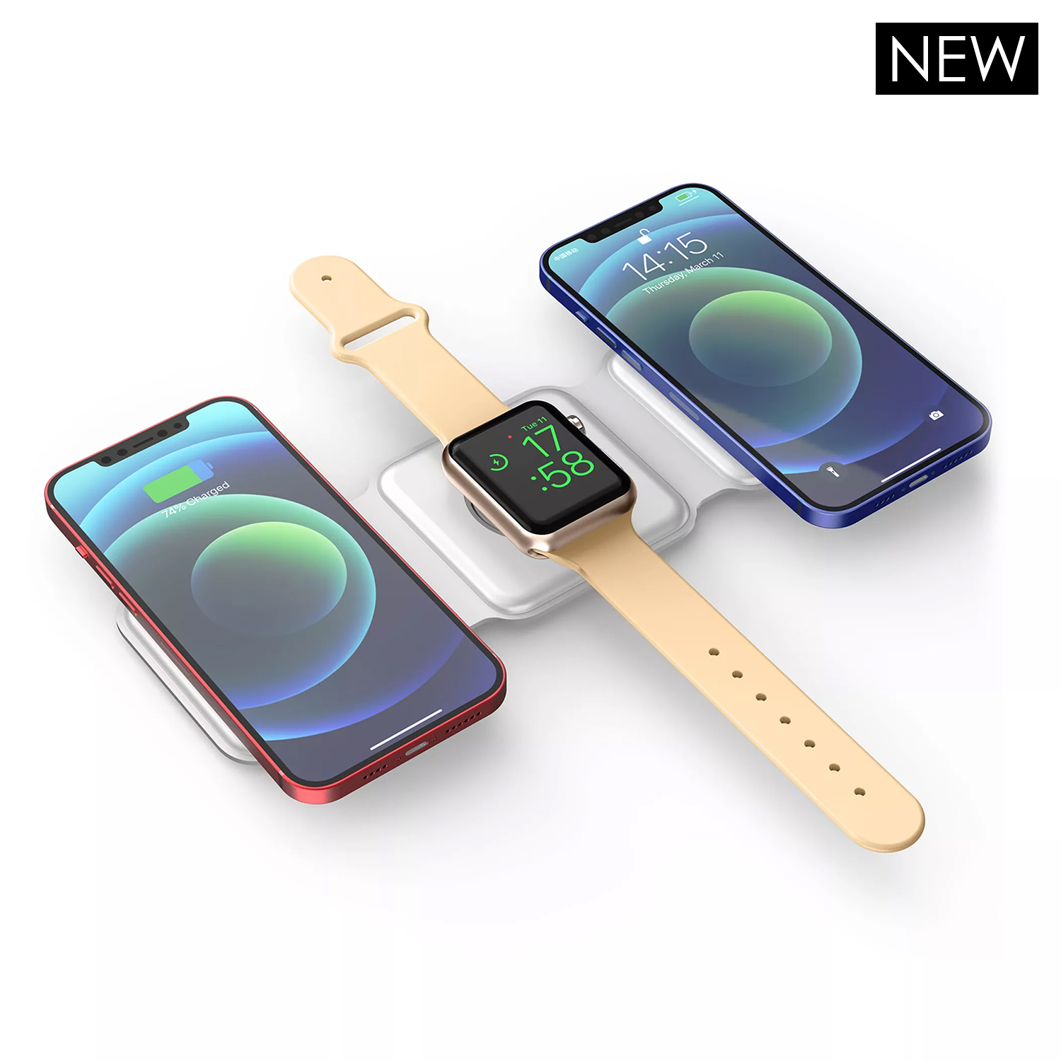 Trio Qi Compact 3-in-1 Travel Charger