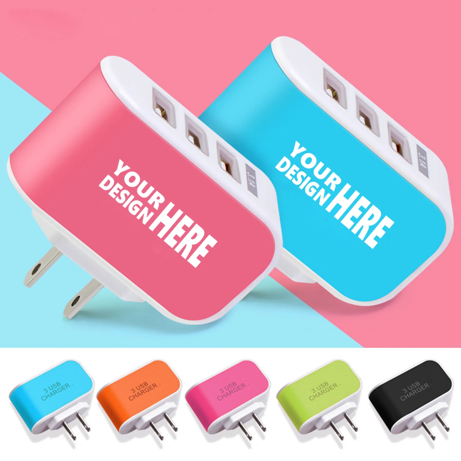 Fast portable 3 ports USB phone Wall Charger 1