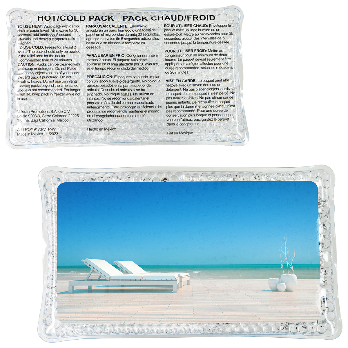 Laid Back Large Rectangle Aqua Pearls™ Hot/Cold Pack 4