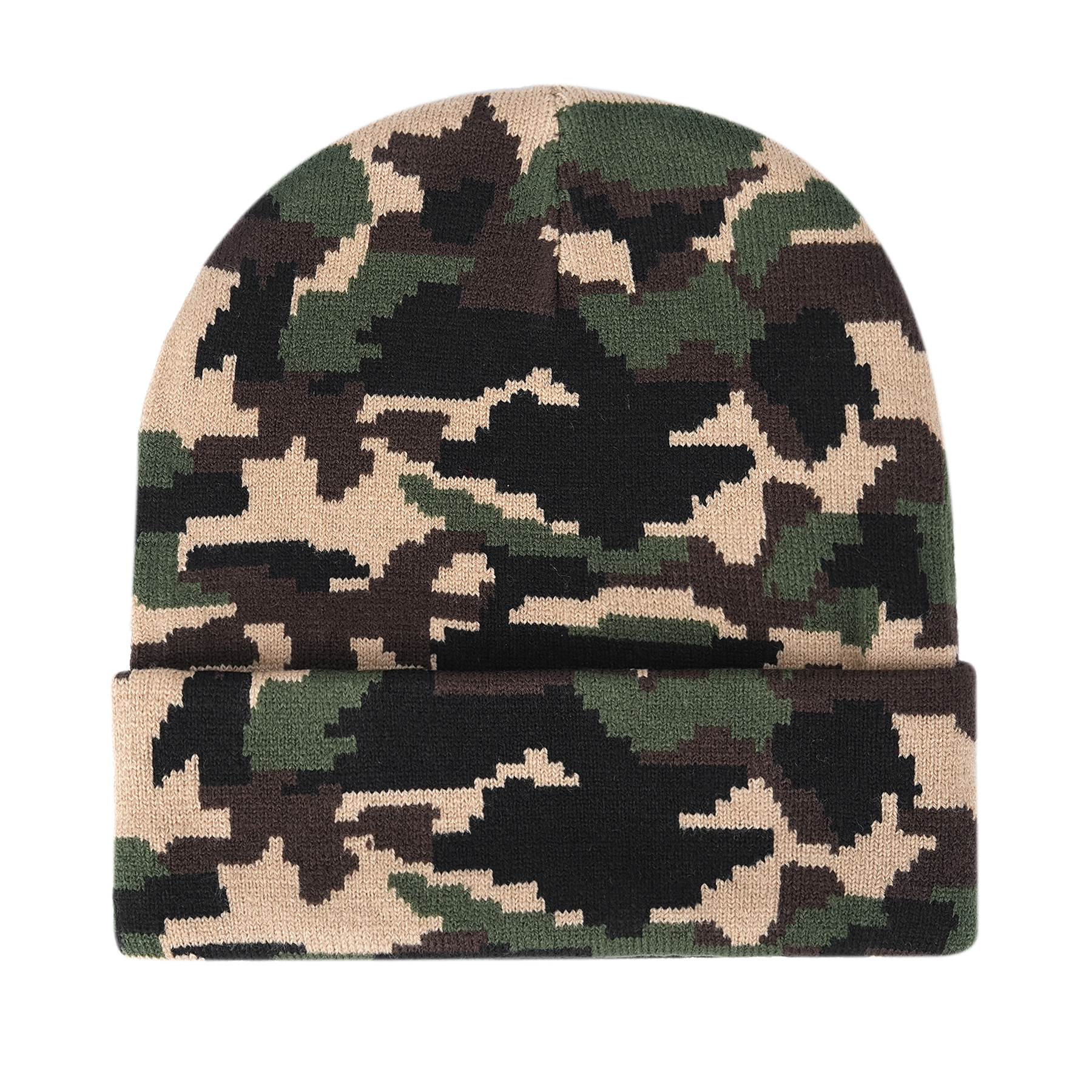 Unisex Camouflage Cuffed Knit Beanie 4