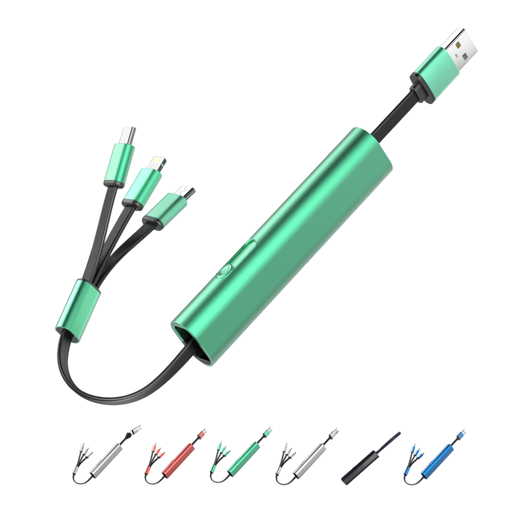 Portable Three In One Retractable Charging Cable 10.62" Length 4