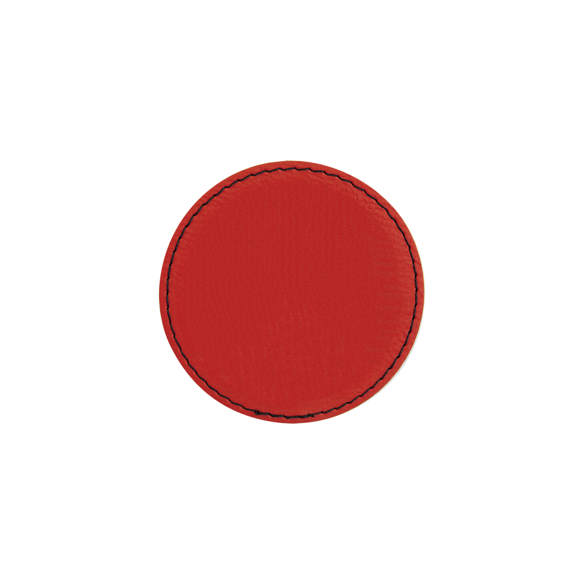 3" Red Leatherette Round Patch with Adhesive 2