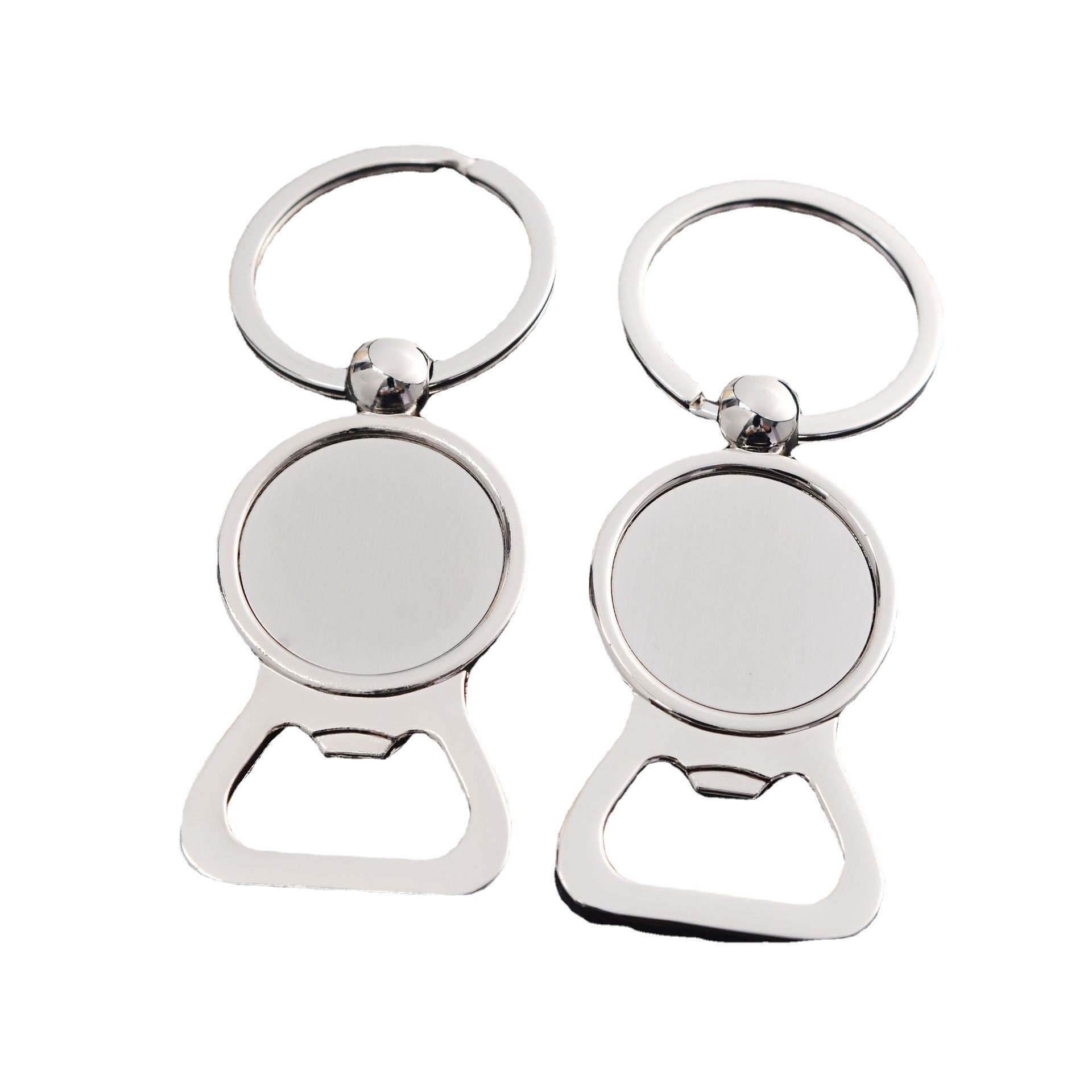 Round Metal Bottle Opener W/ Keyring 3