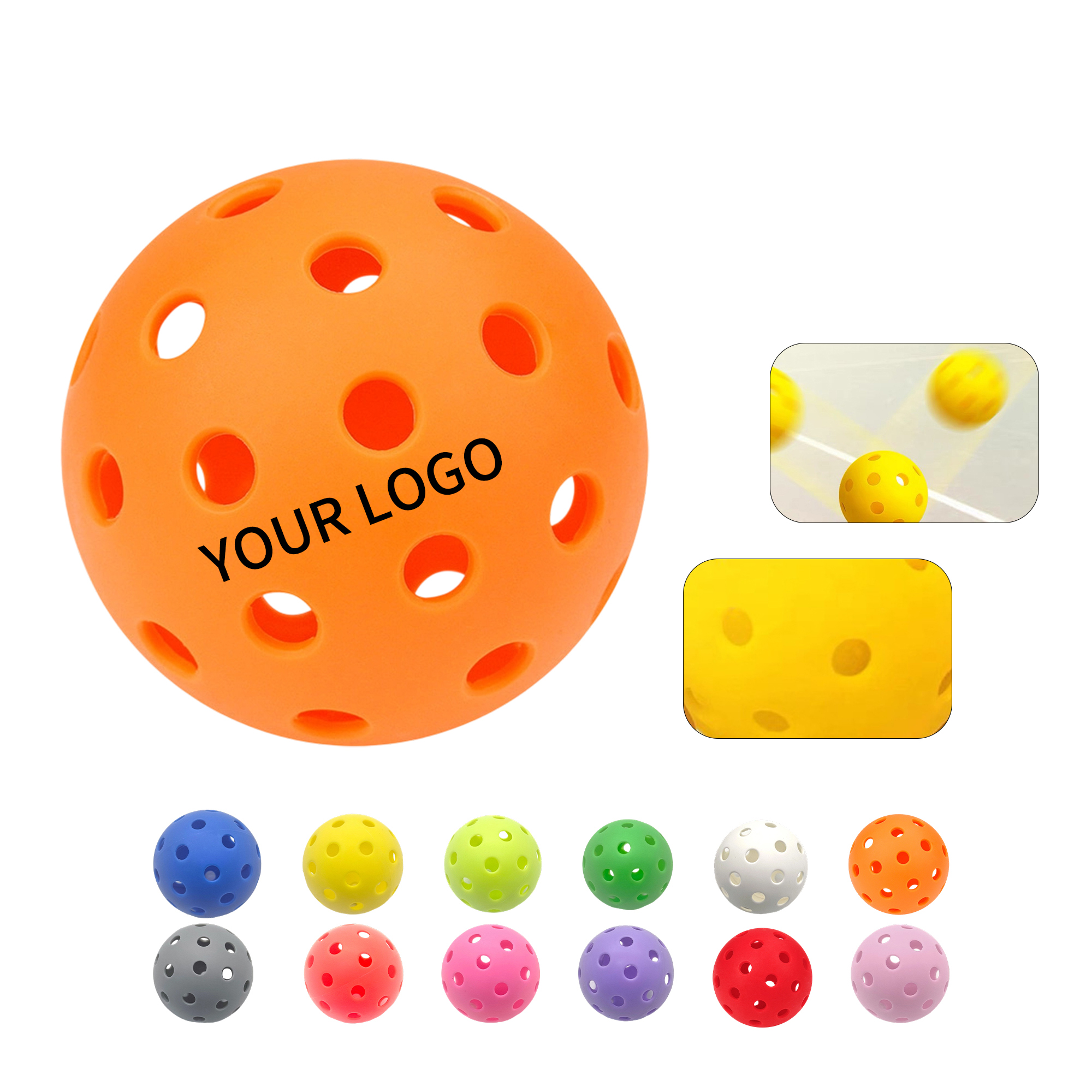 Seamless Outdoor Pickleball Ball With 40 Hole Design 2.8" Diameter 14