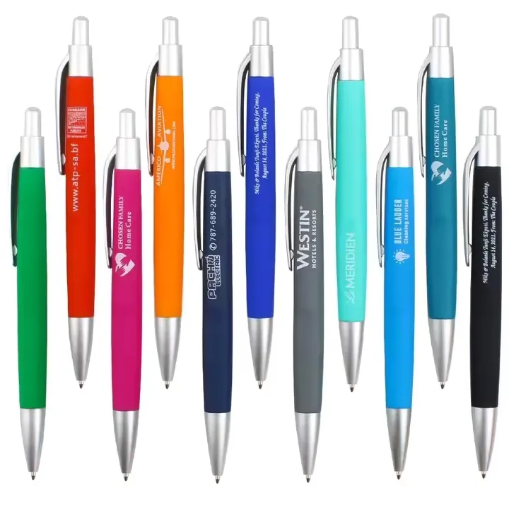 Plastic Rubber Coated Click Hotel Pen 4
