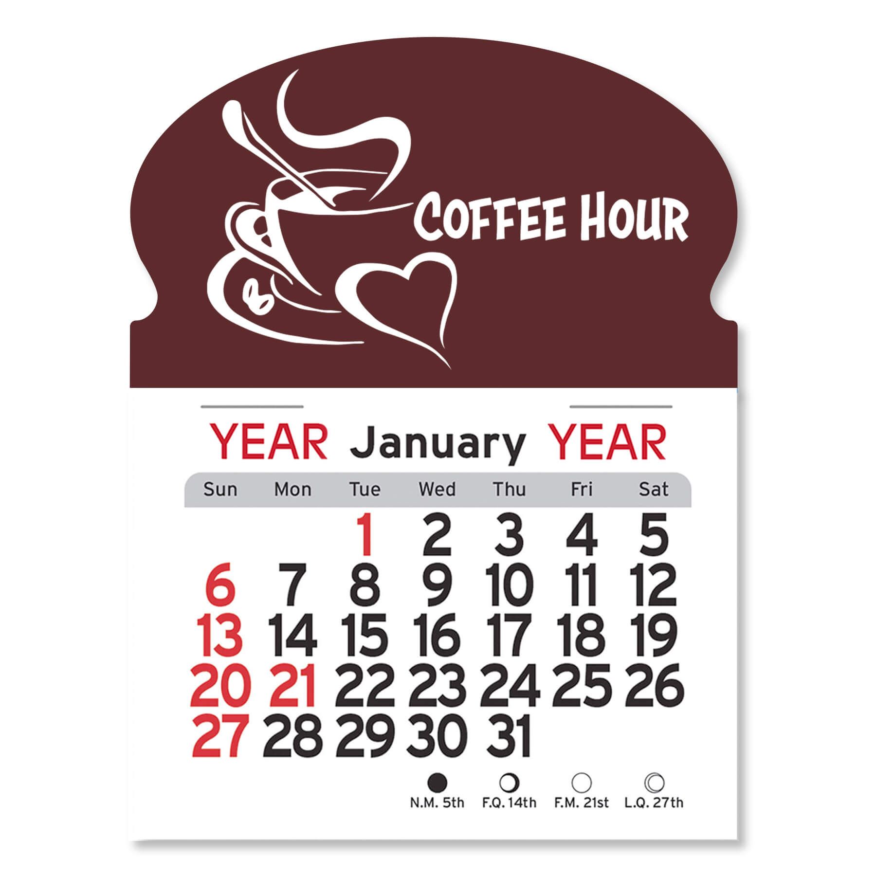 Adhesive Peel-N-Stick® Calendar - Oval 4