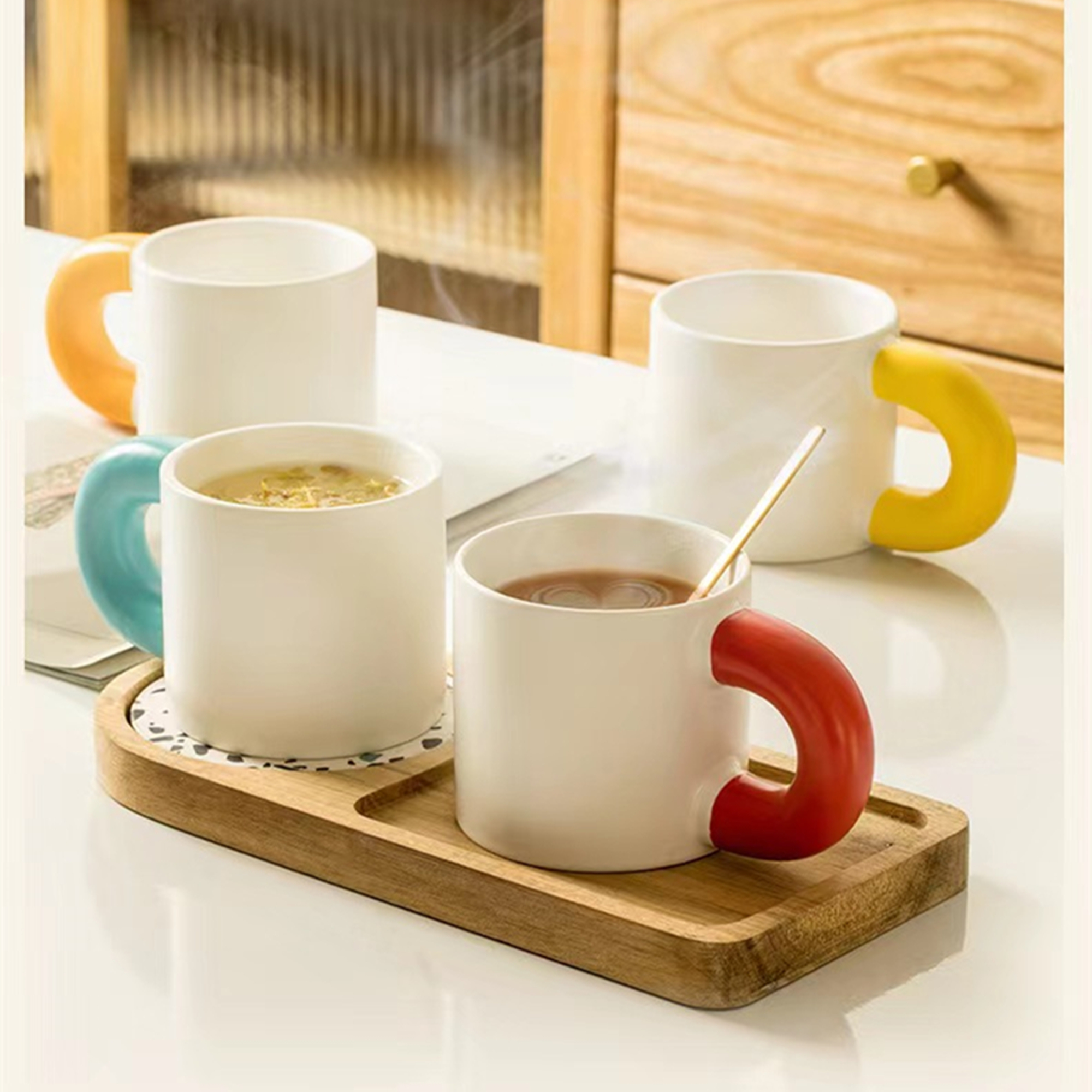 Ceramic Coffee Mug Fat Round Handle 5