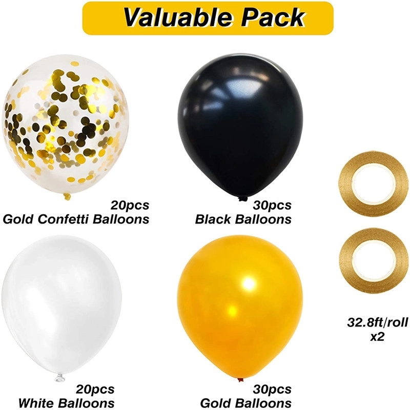Black Gold Confetti Balloons 3