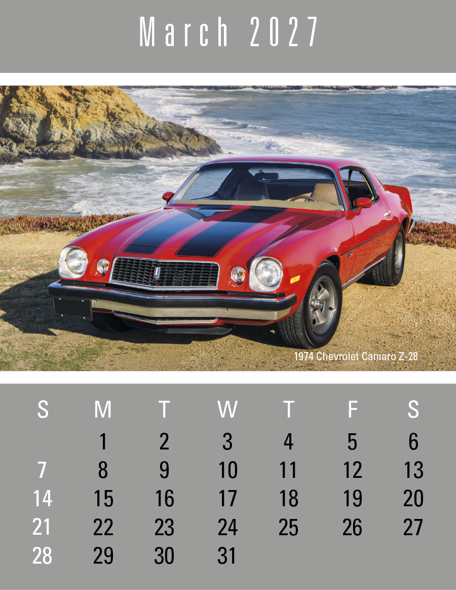 Triumph® Calendars Press-N-Stick Full-Color Header Cruisin’ Cars Calendar 38