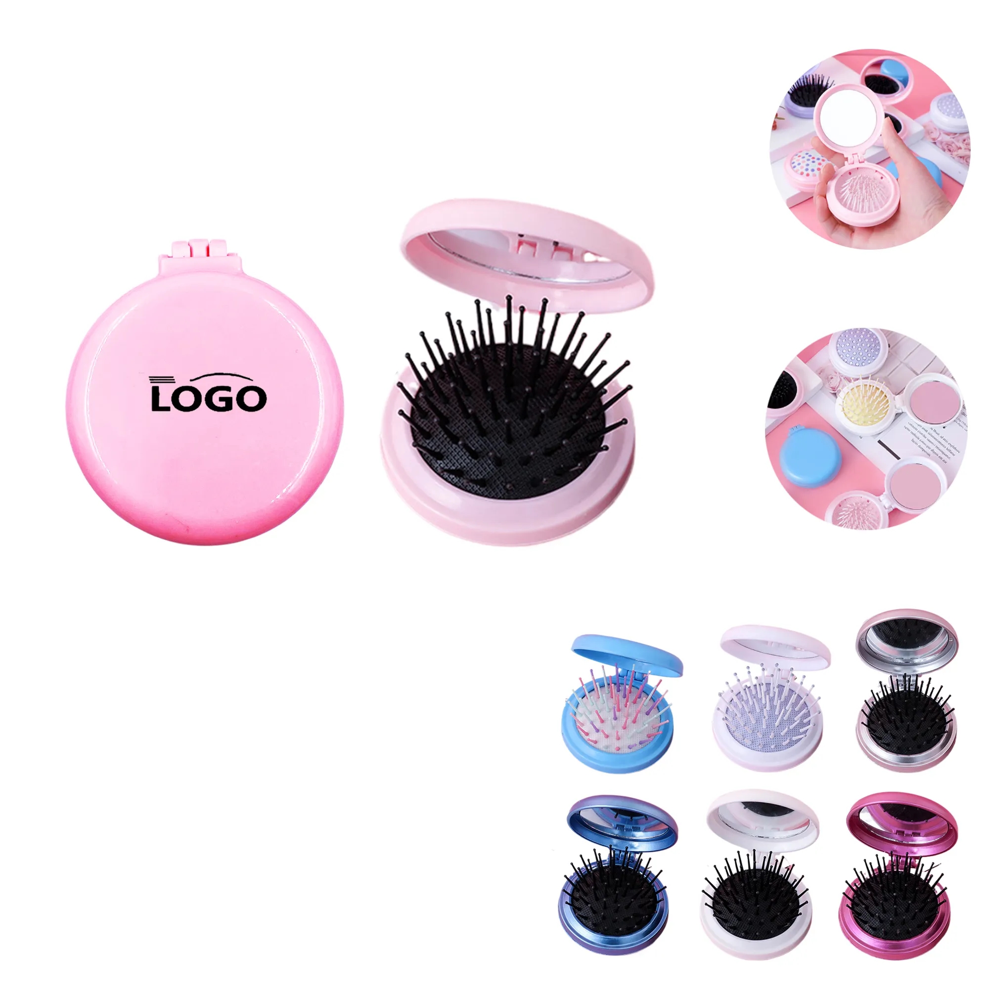 MOQ100 Portable Folding Air Cushion Comb with Mirror 19