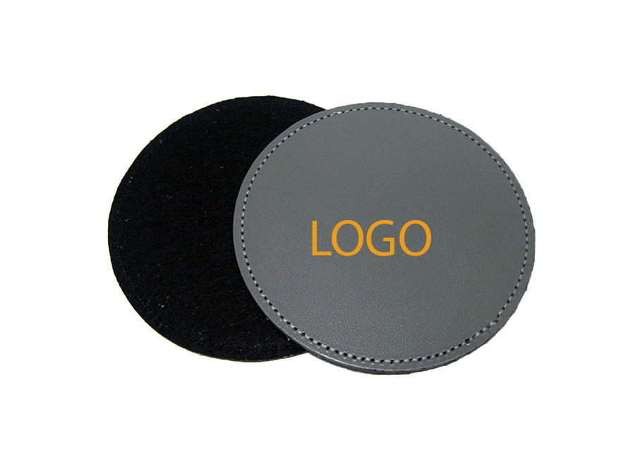 DEBOSSING & HOT STAMPINGGenuine Leather Circle Coaster 1