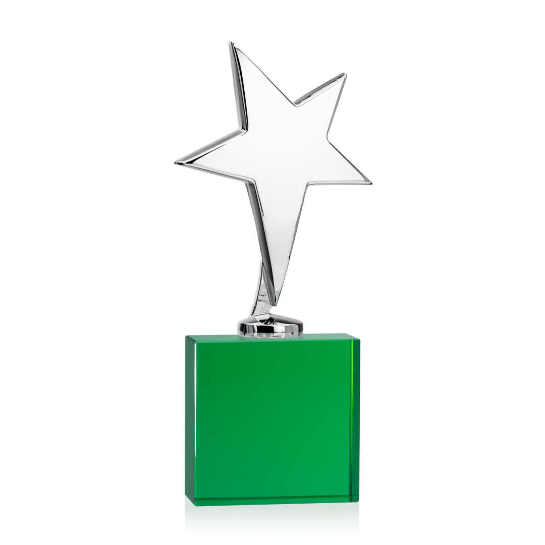 Tuscany Chrome Star on Woodlawn Base - Green 2