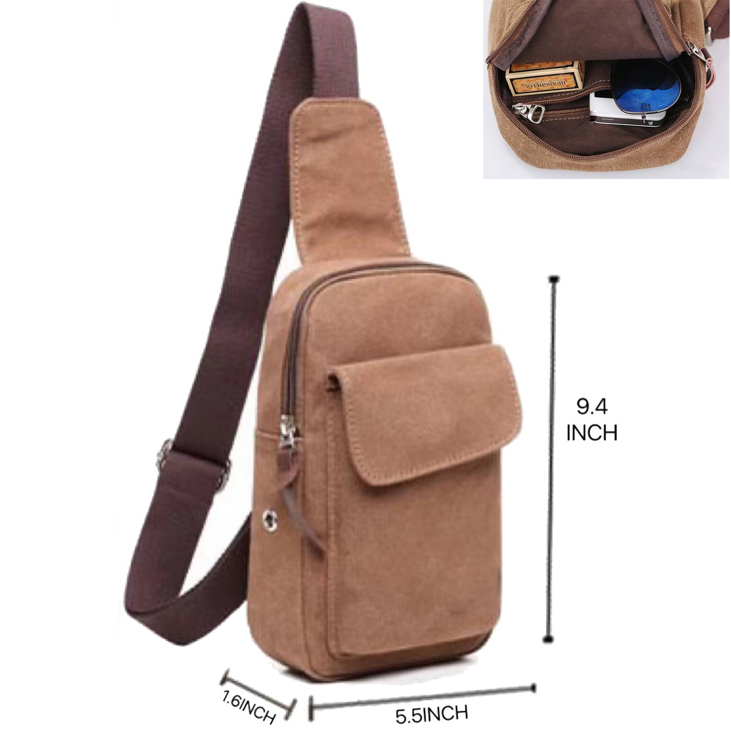 Canvas Crossbody Backpack for Women & Men Chest Bag 3