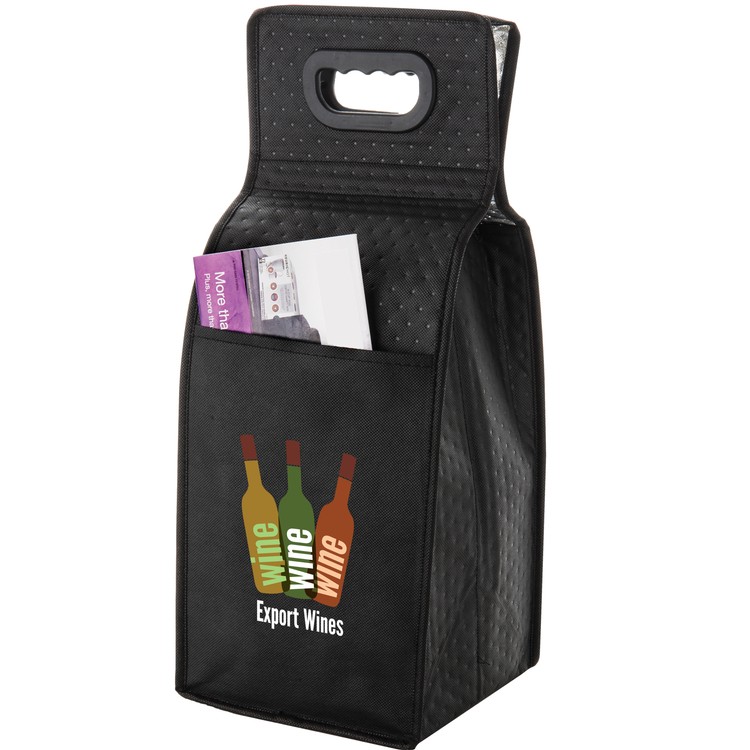 Non-woven Insulated Wine Tote with Hook & Loop Closure 1