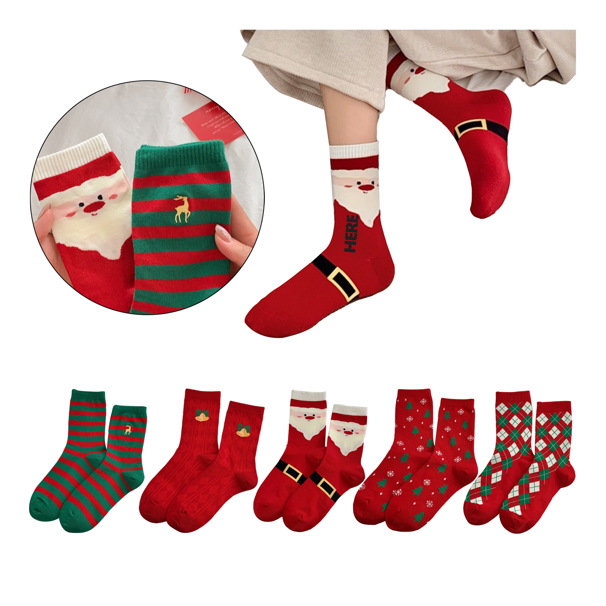 Home Christmas Personalized Cotton Socks 2