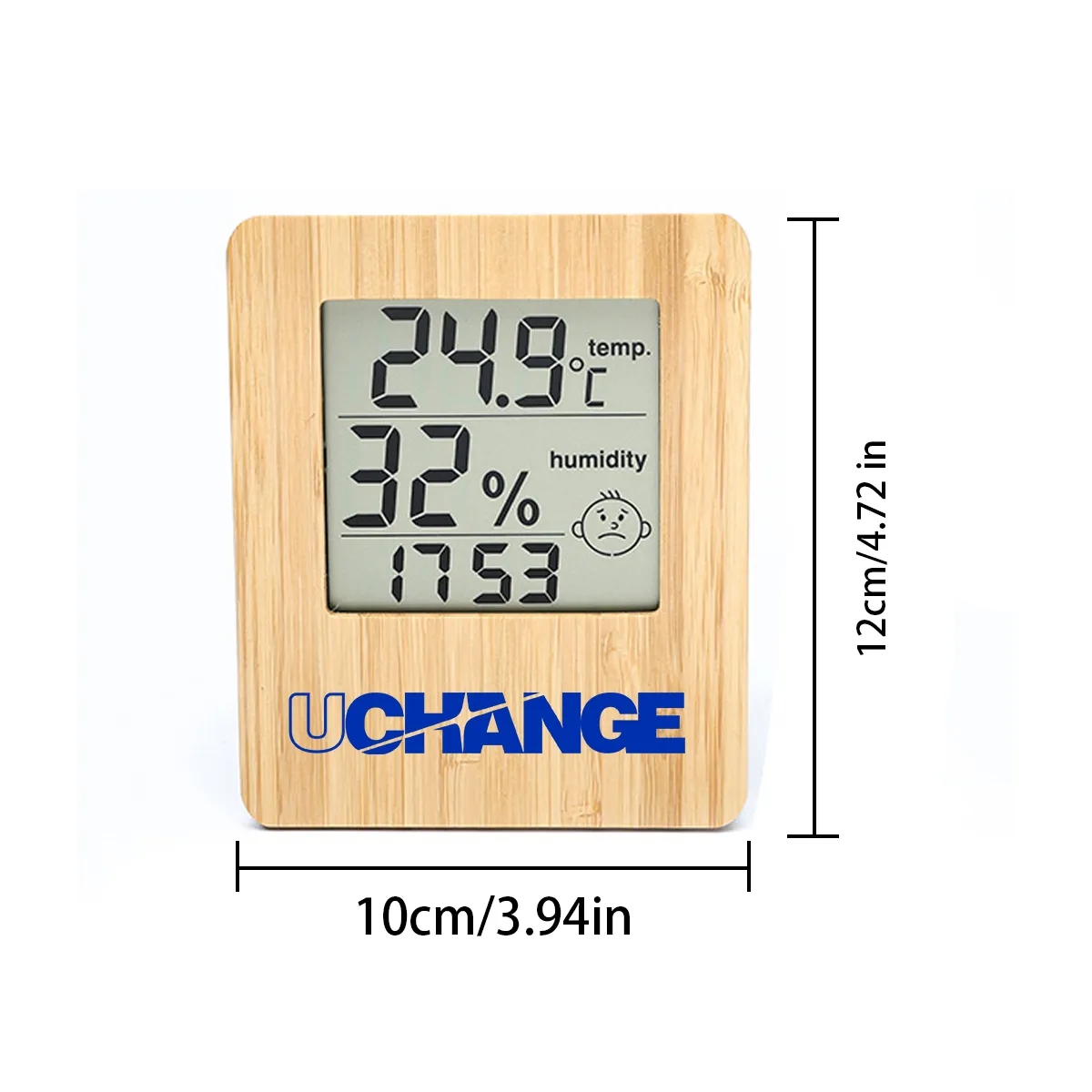 Bamboo LCD Desk Clock With Temperature And Humidity 4