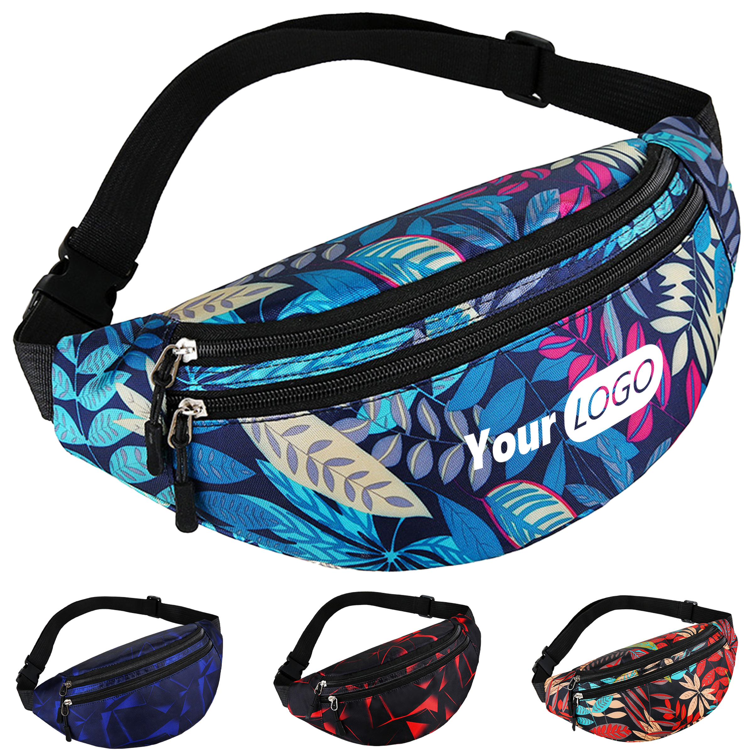 Polyester Stylish & Functional 3 Zipper Waist Pack With Full Wrap Sublimation 9