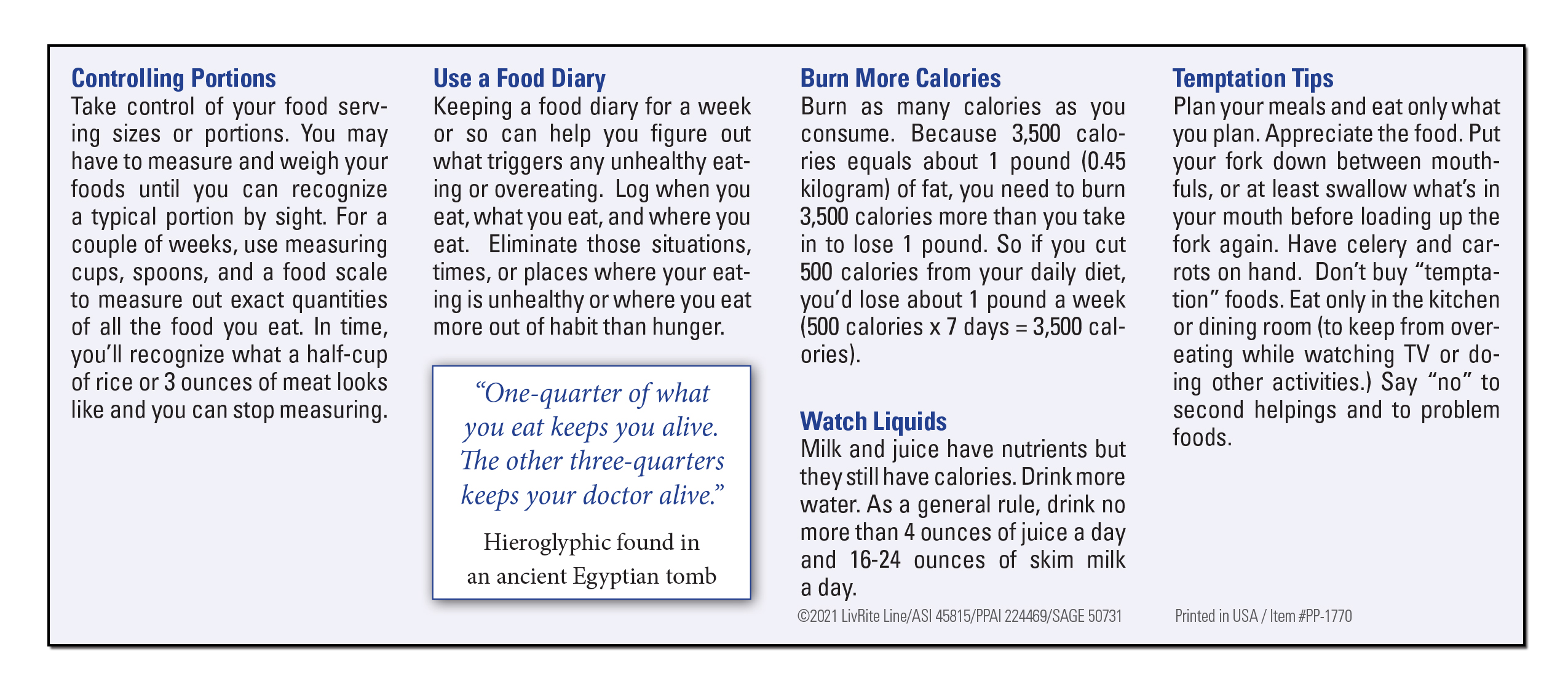 POCKET PAMPHLET - Weigh What You Want Pocket Pamphlet 1