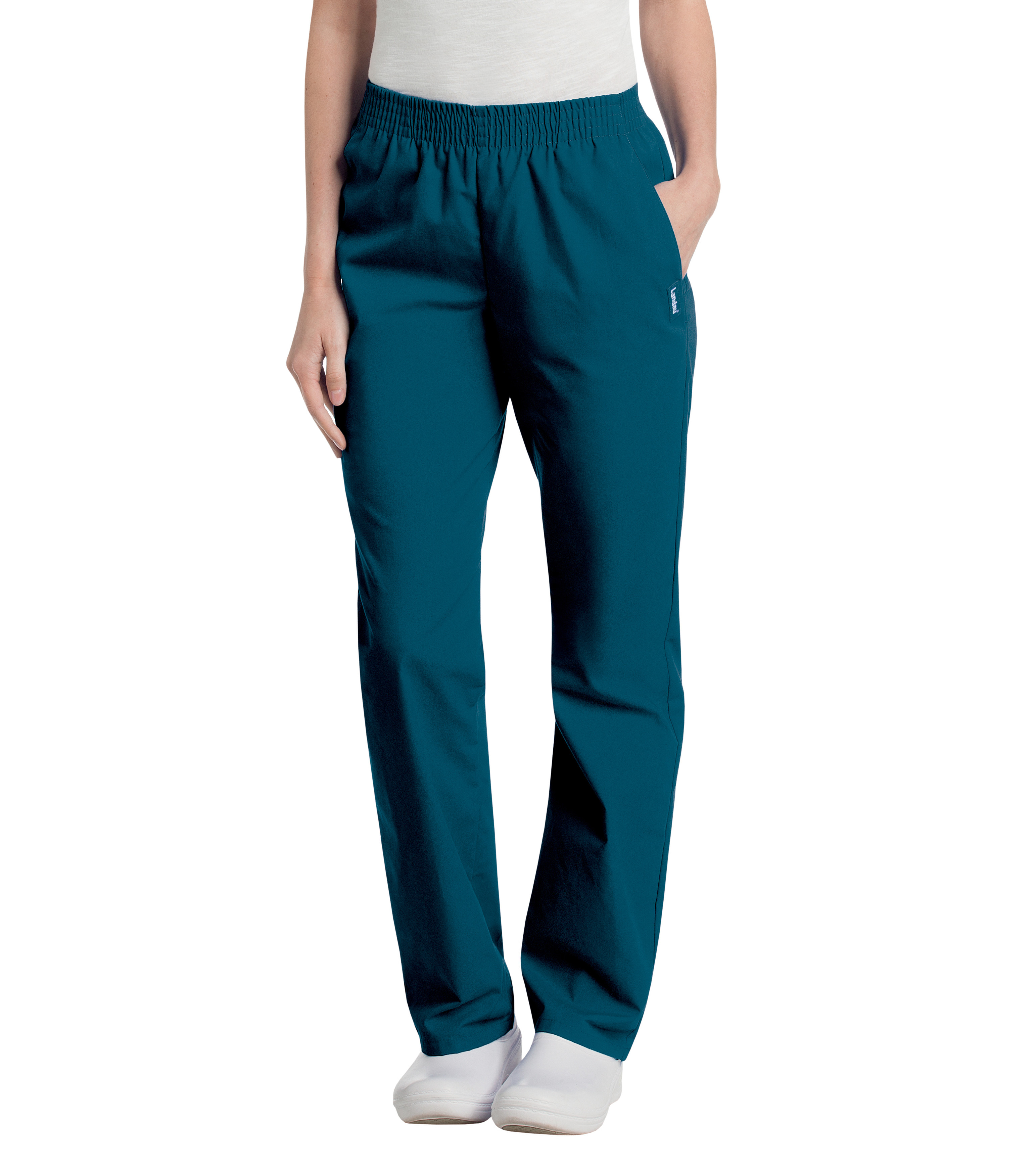 Landau - Essentials - Women's Two-Pocket High-Rise Elastic Waist Straight Leg Pant 35