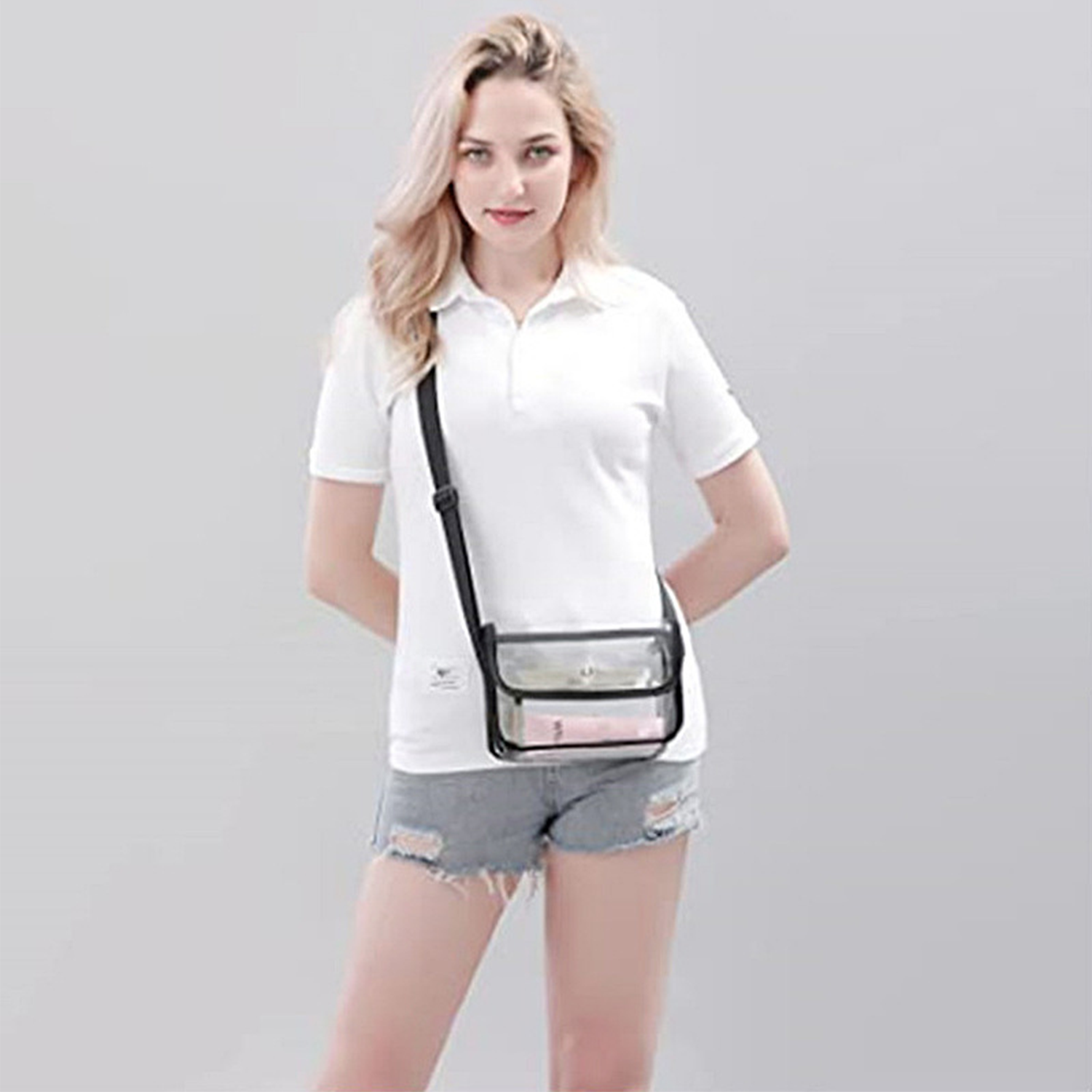 Clear PVC Messenger Bag Crossbody Stadium Approved Purse 5