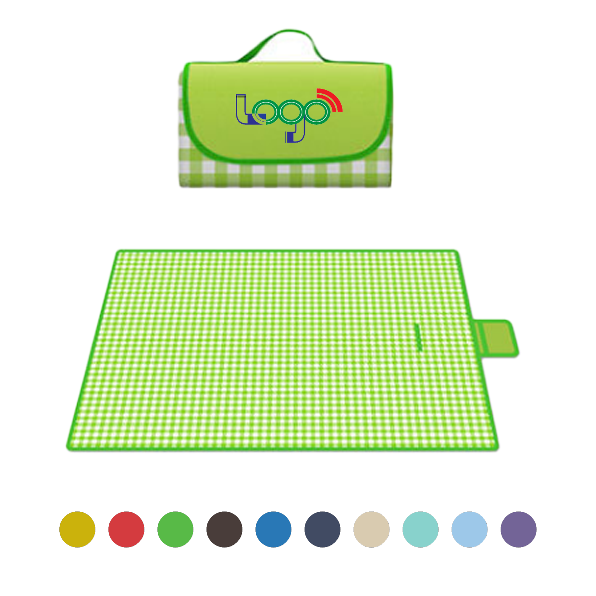 Portable Outdoor Picnic Mat With Waterproof Backing And Handle 2
