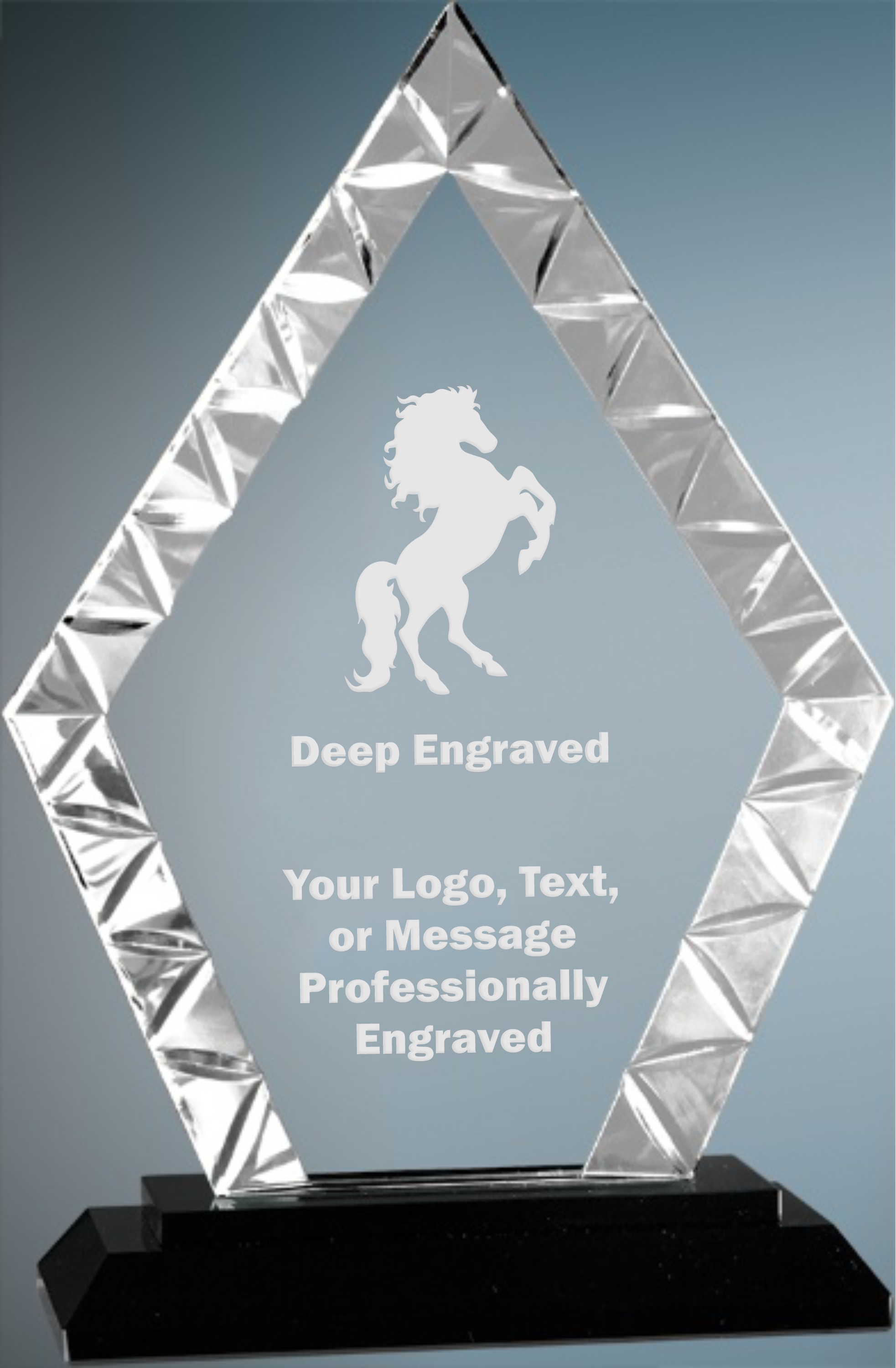 7 1/2" Medium Diamond Accent Glass Award