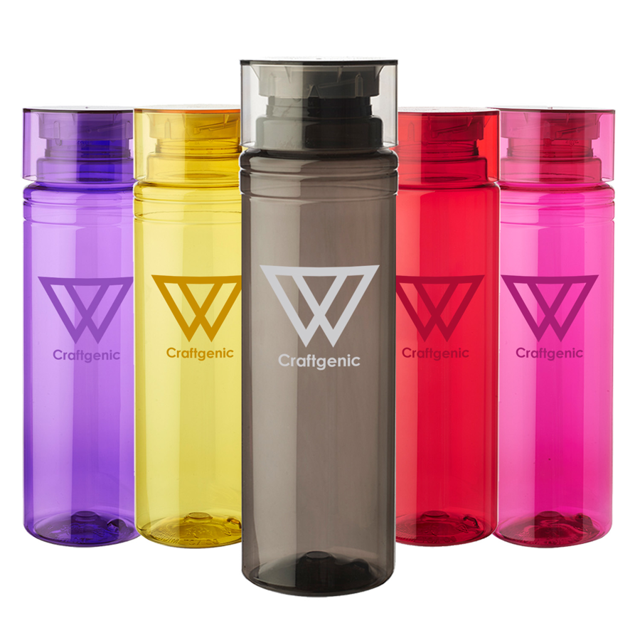 Cylindrical Plastic Water Bottles Single Wall  30 oz. 12