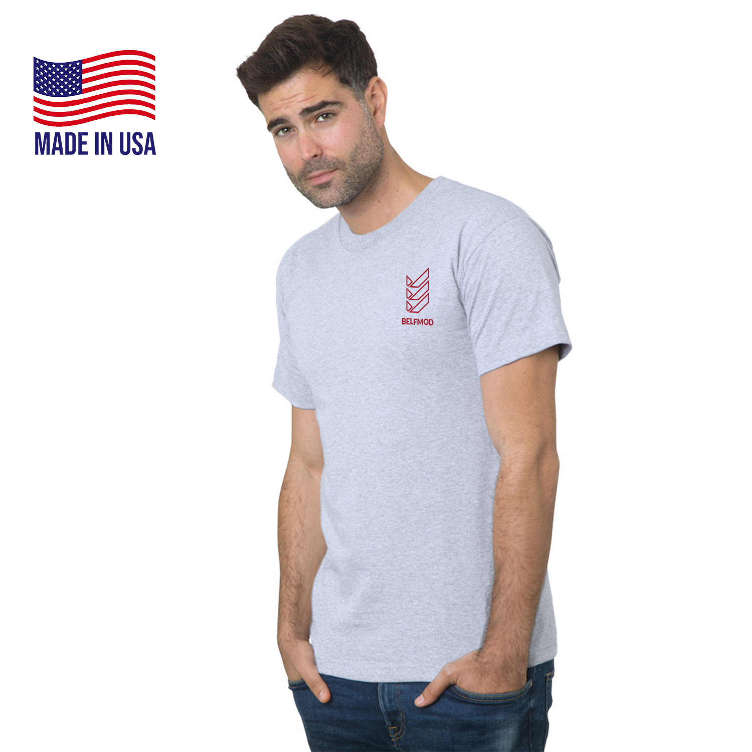 100% USA-Union Made Pre-Shrunk Crew Tee Shirt 1