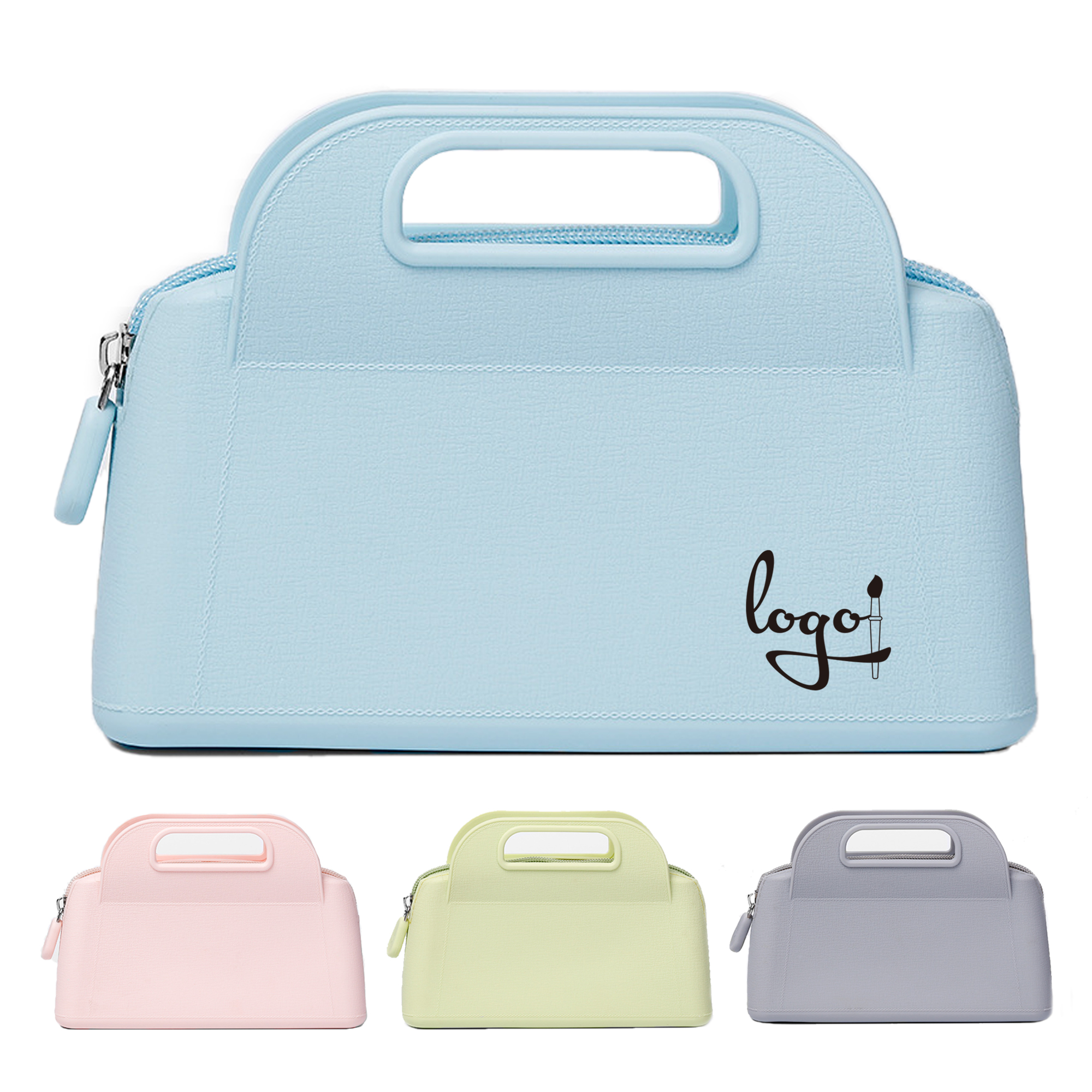 Silicone Travel Makeup Cosmetic Pouch With Handle MOQ20 3