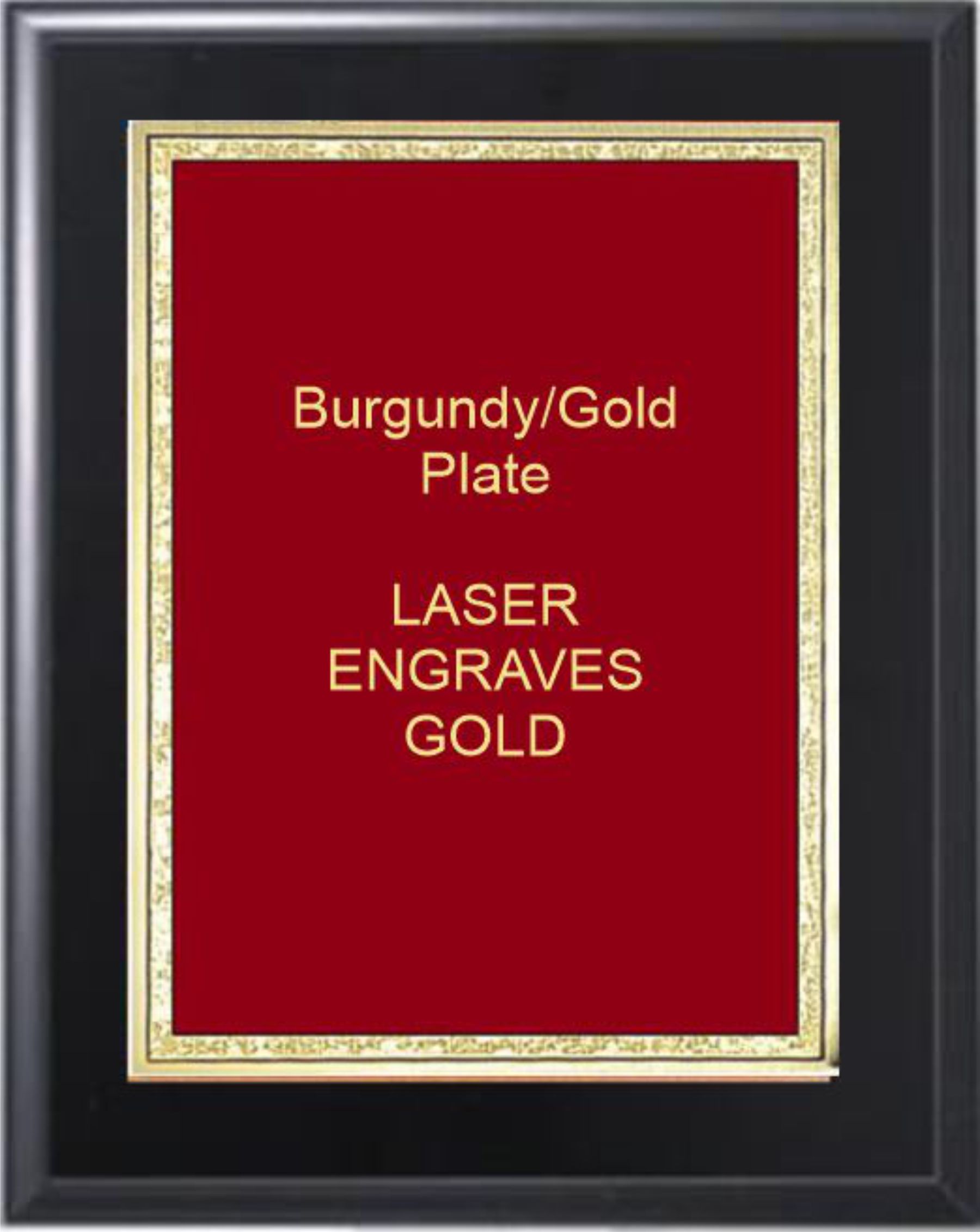 6" x 8" Solid Black Matte Finish Plaque with a Red Florentine Plate 2