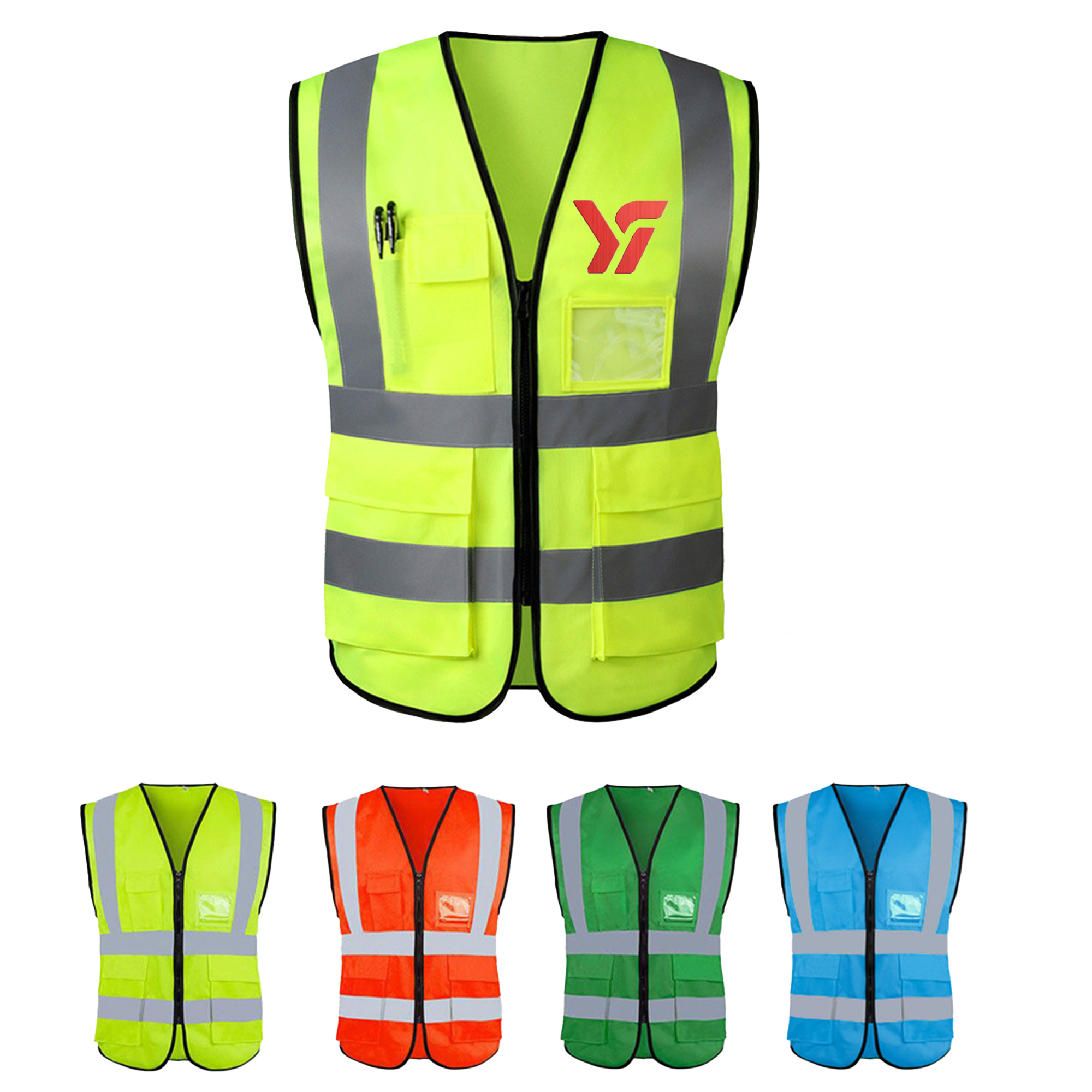 Durable Safety Reflective Vest With Pocket MOQ 50 2