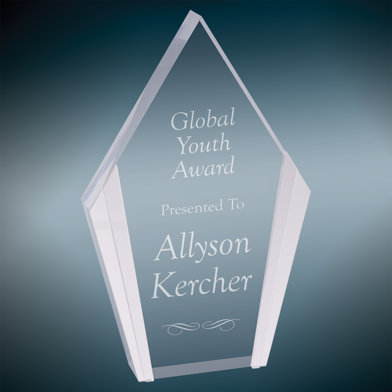 5.25" x 8.5" Silver Diamond Acrylic Award