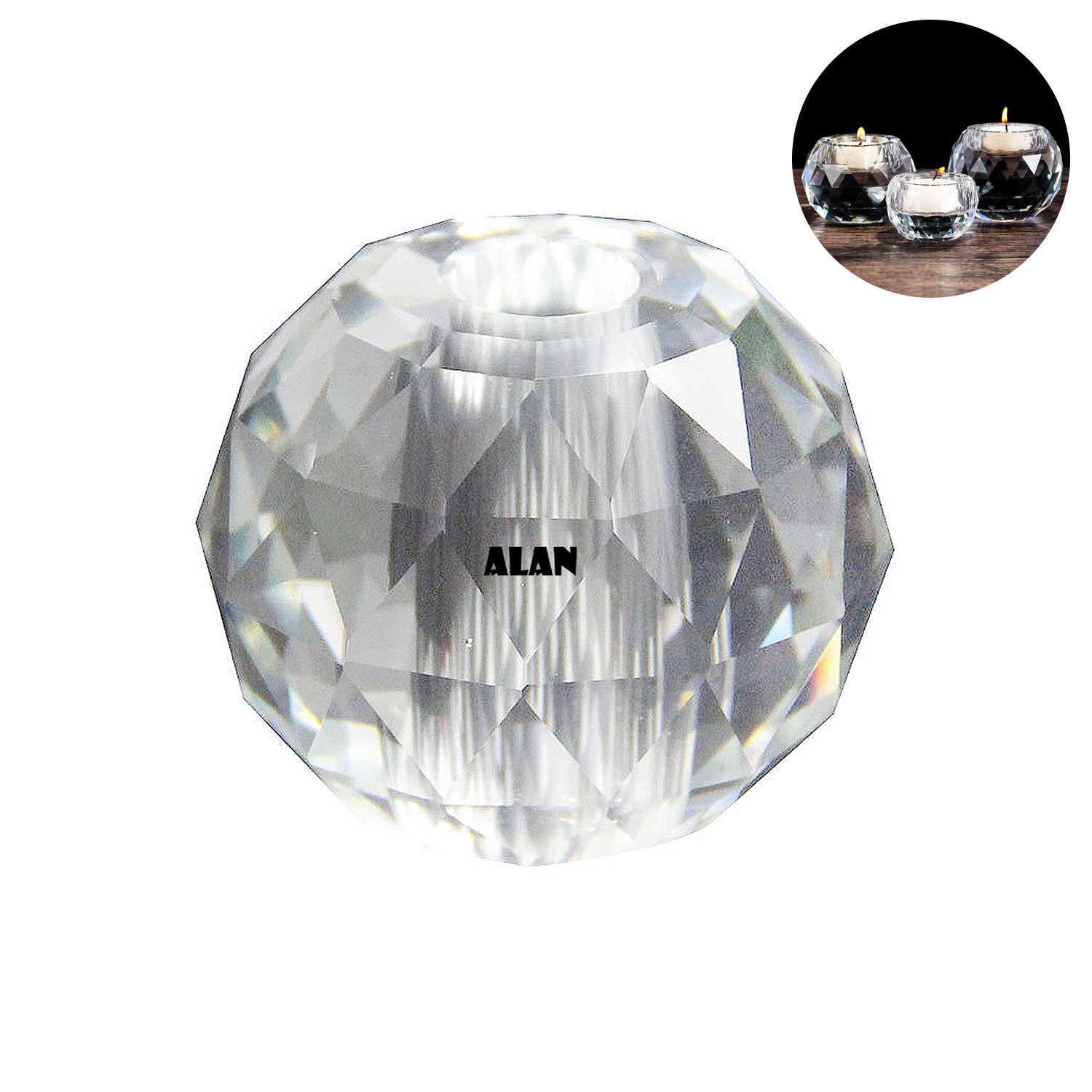 Crystal glass candle holder 2