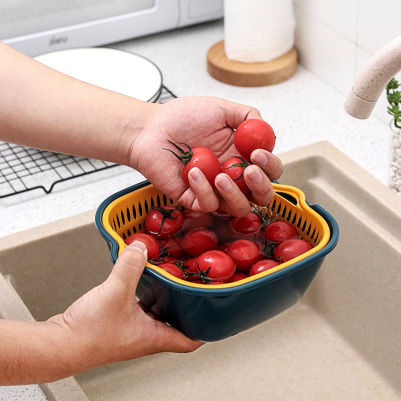6pcs Double Layer Plastic Colander Basket 4