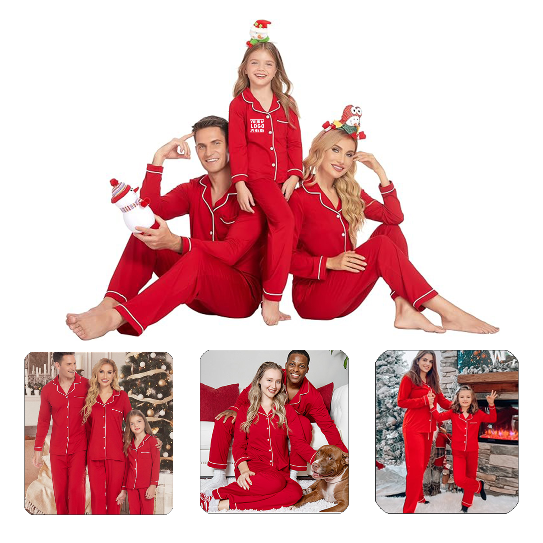 Family Christmas Matching S-XXL Pajamas Long Sleeve Couple Pj Set Festival Party Sleepwear 2
