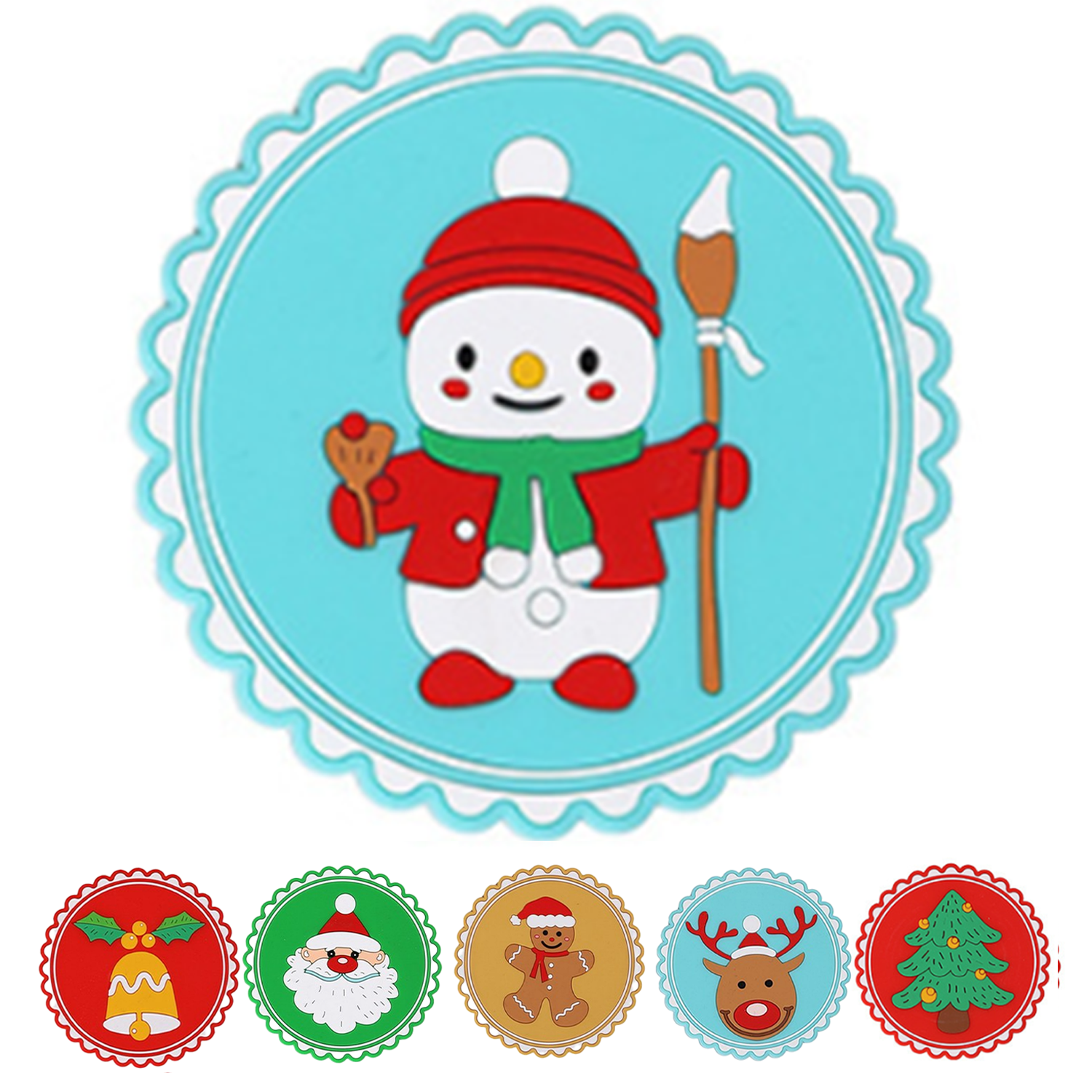 Christmas Rubber Heat Insulation Cup Coasters 7