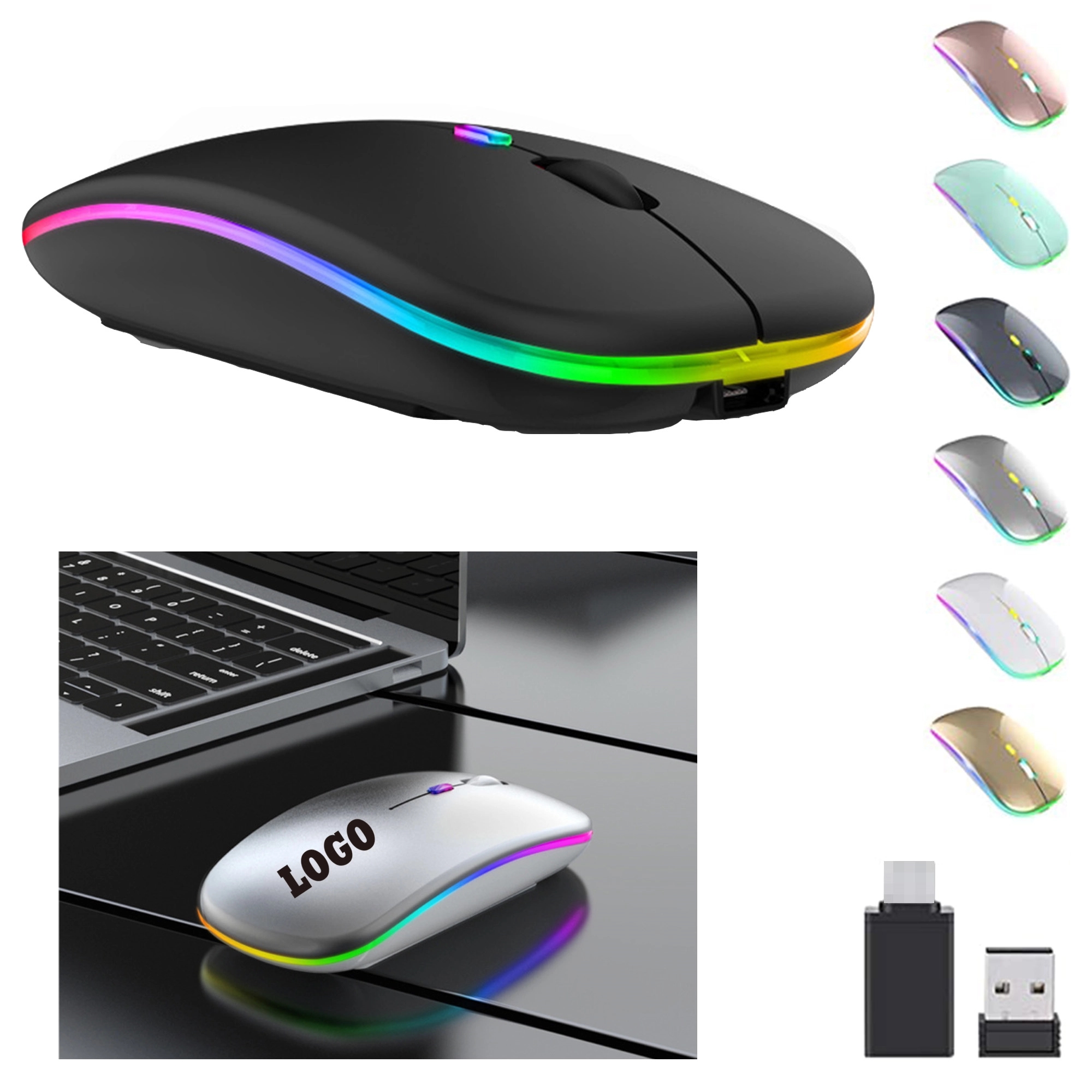 LED Wireless 2.4G Portable Mobile Office Mouse 4