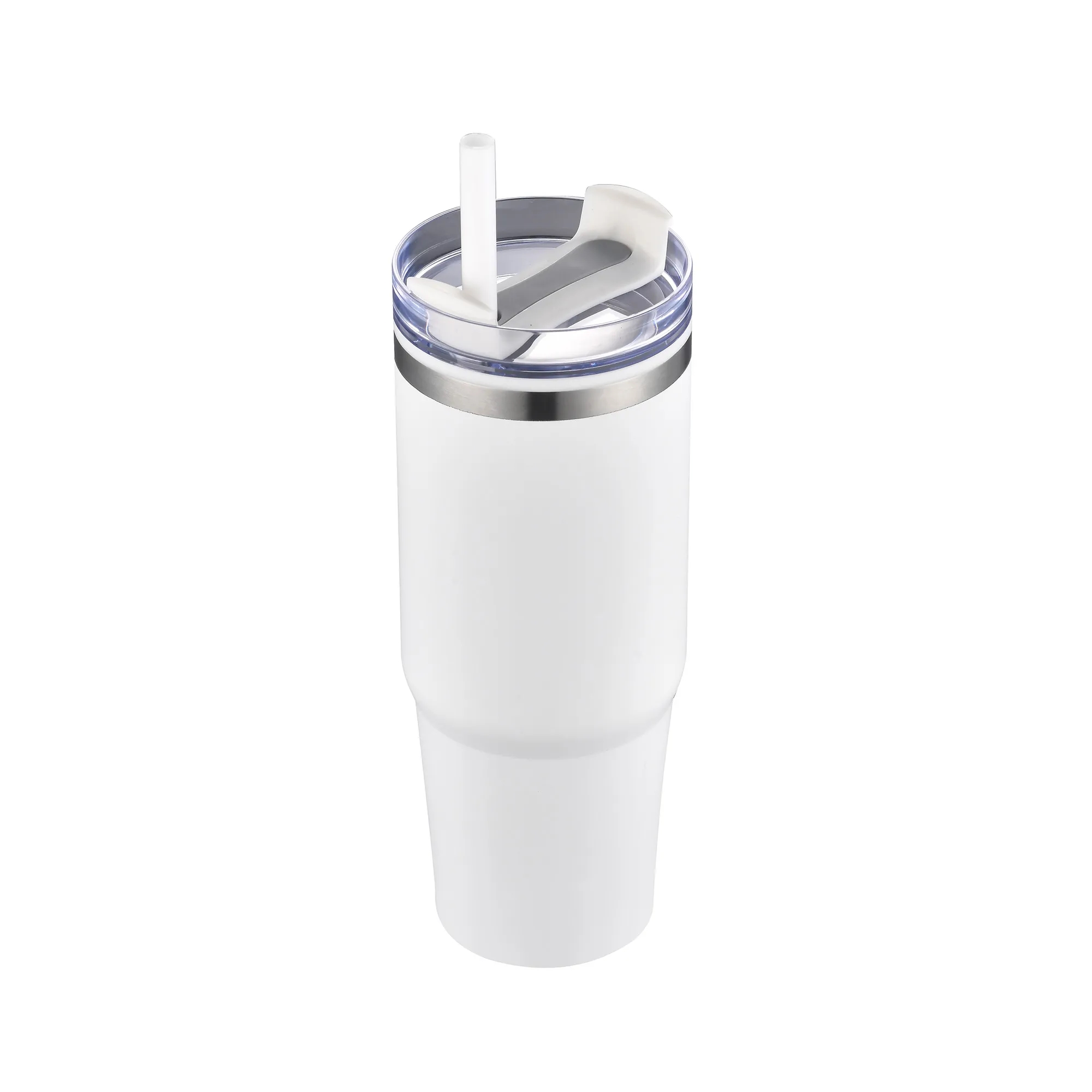 30oz. Dual Wall Stainless Steel & PP Tumbler with Clear Lid 19