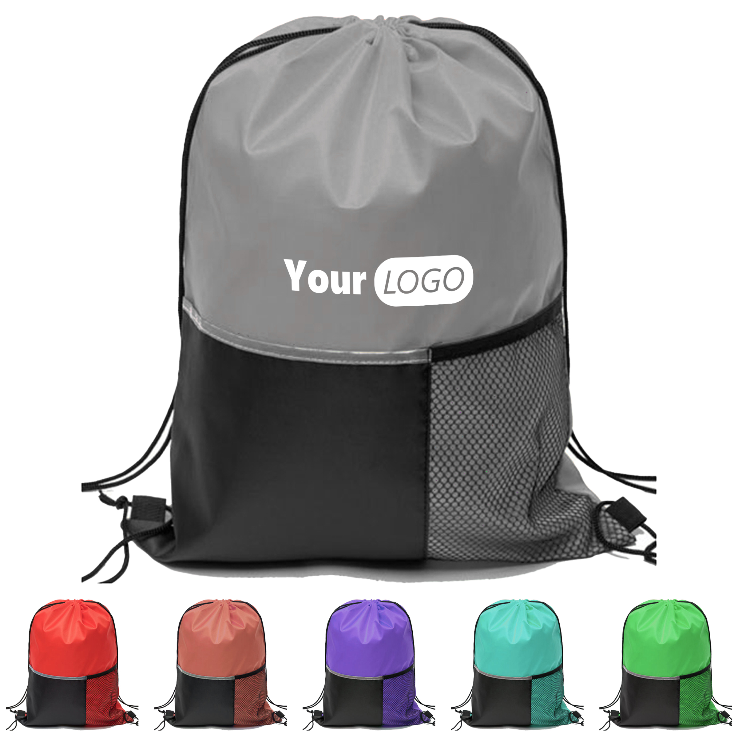 Polyester Customizable Sports Drawstring Bag 4
