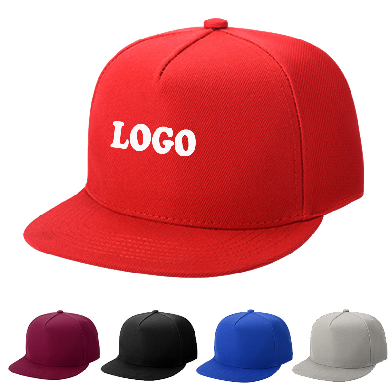 5 Panels Flat Snapback Hats Classic Flat Bill Trucker Hat 8