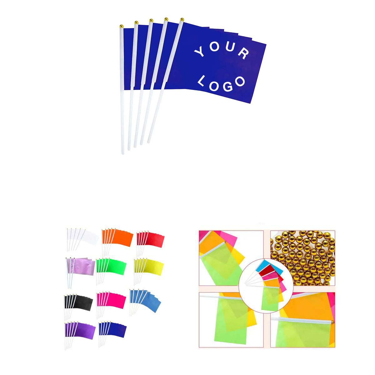 Small Stick Flag Colorful Polyester Material 3