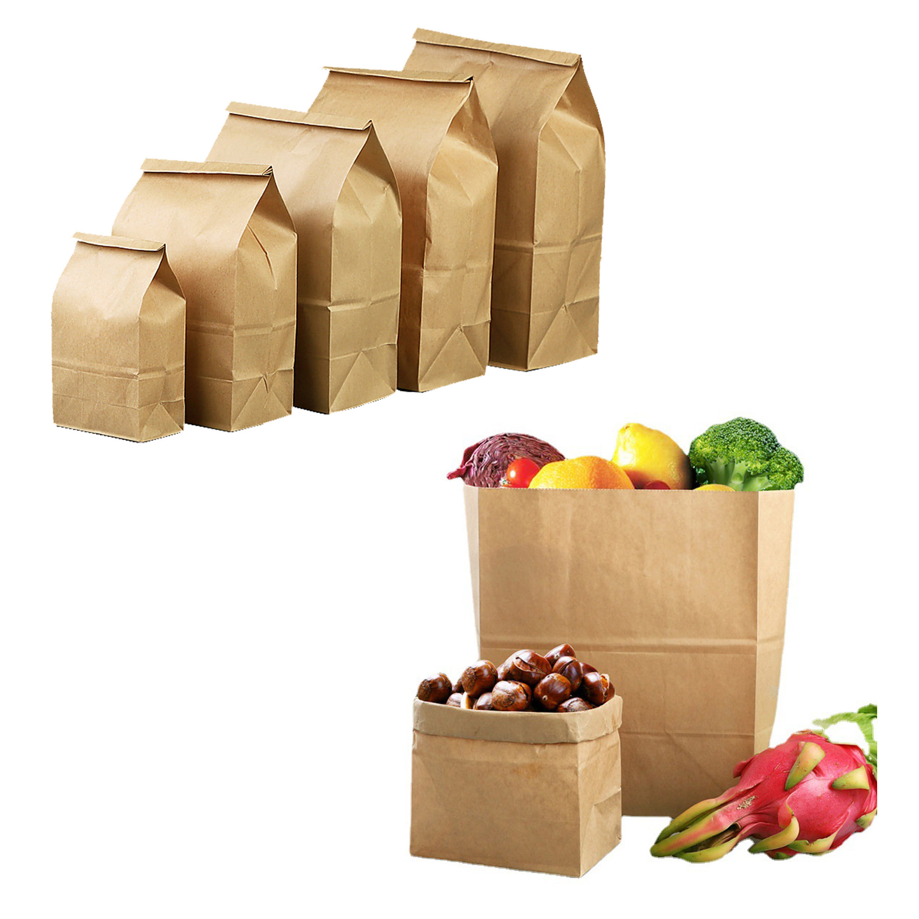 Brown Kraft Paper Grocery Storage Bag 2