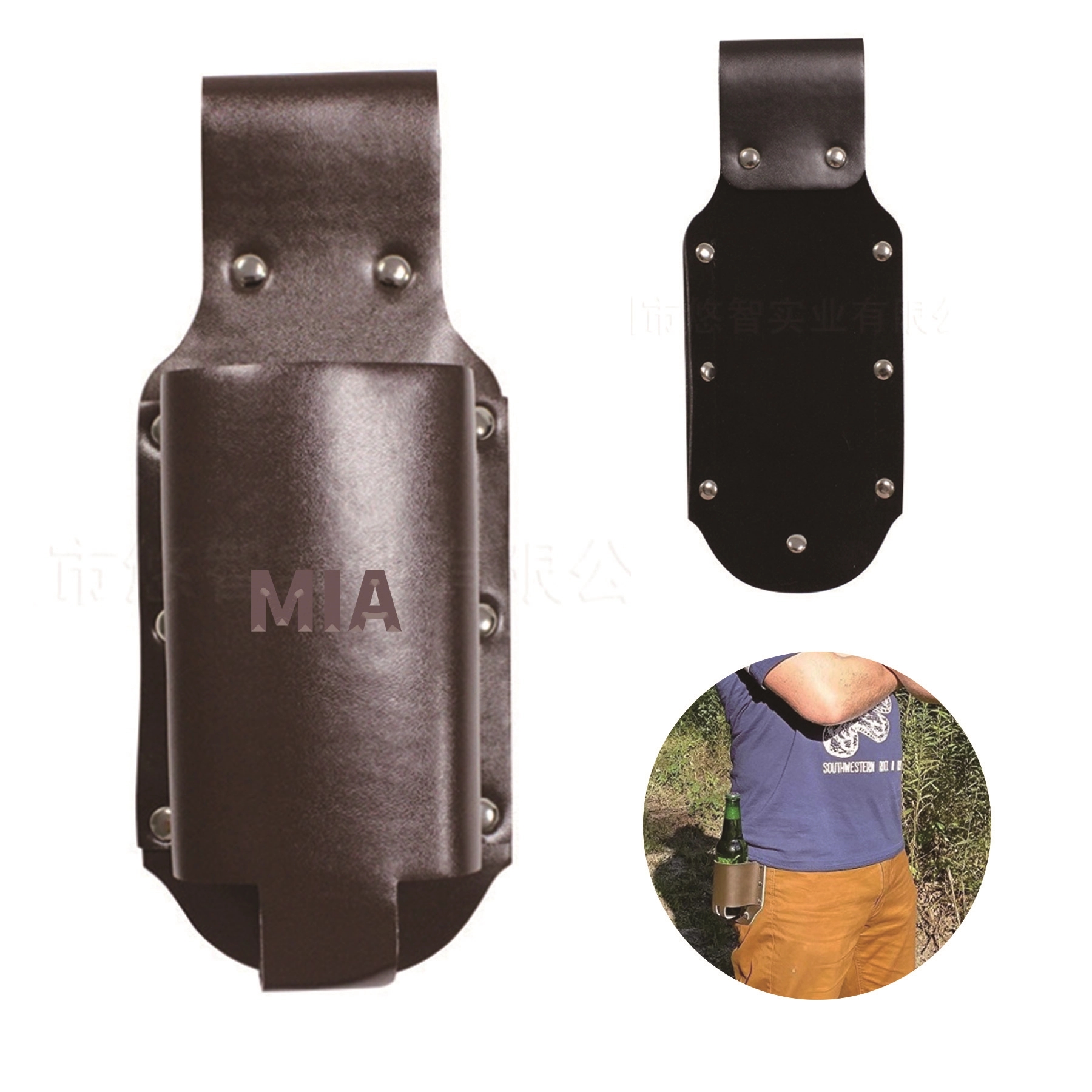 Pu Leather Beer Holster 1