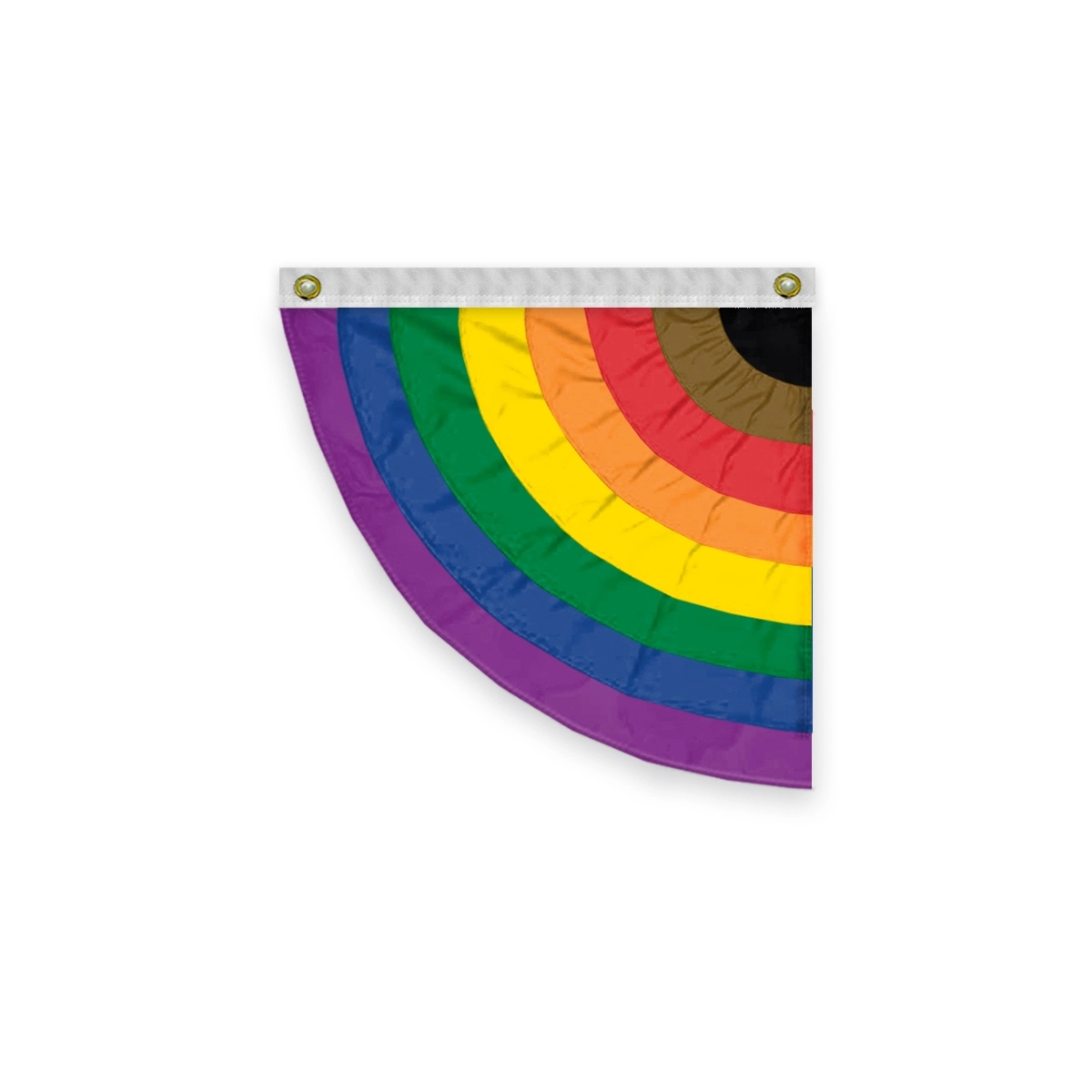 3'x3' People of Color Pride Pleated Half Fan- Left Side 2