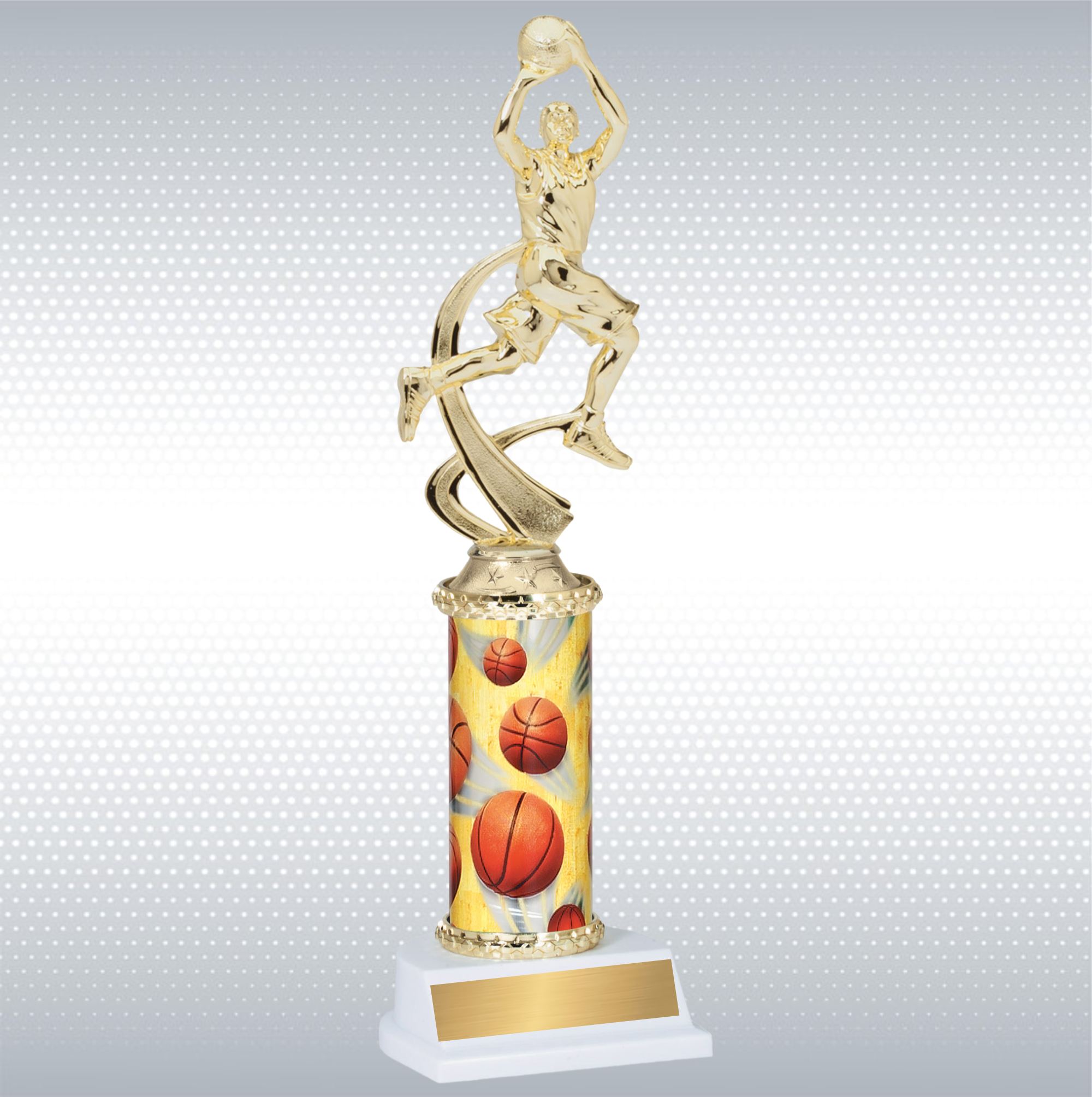 Assembled Male Basketball Trophy w/ White Base 6