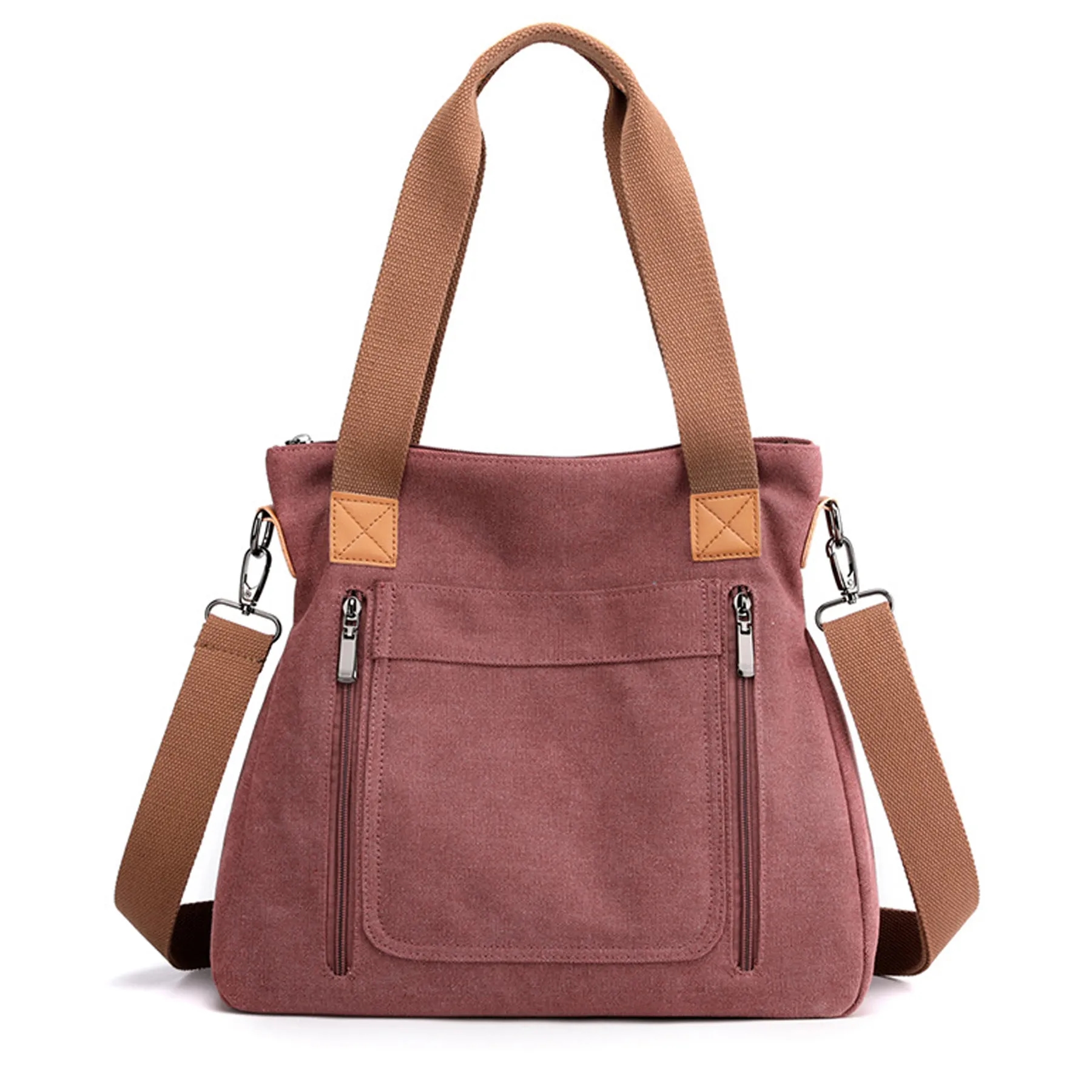 Canvas Multi-pocket Tote Bag, custom tote bag with logo imprint 4